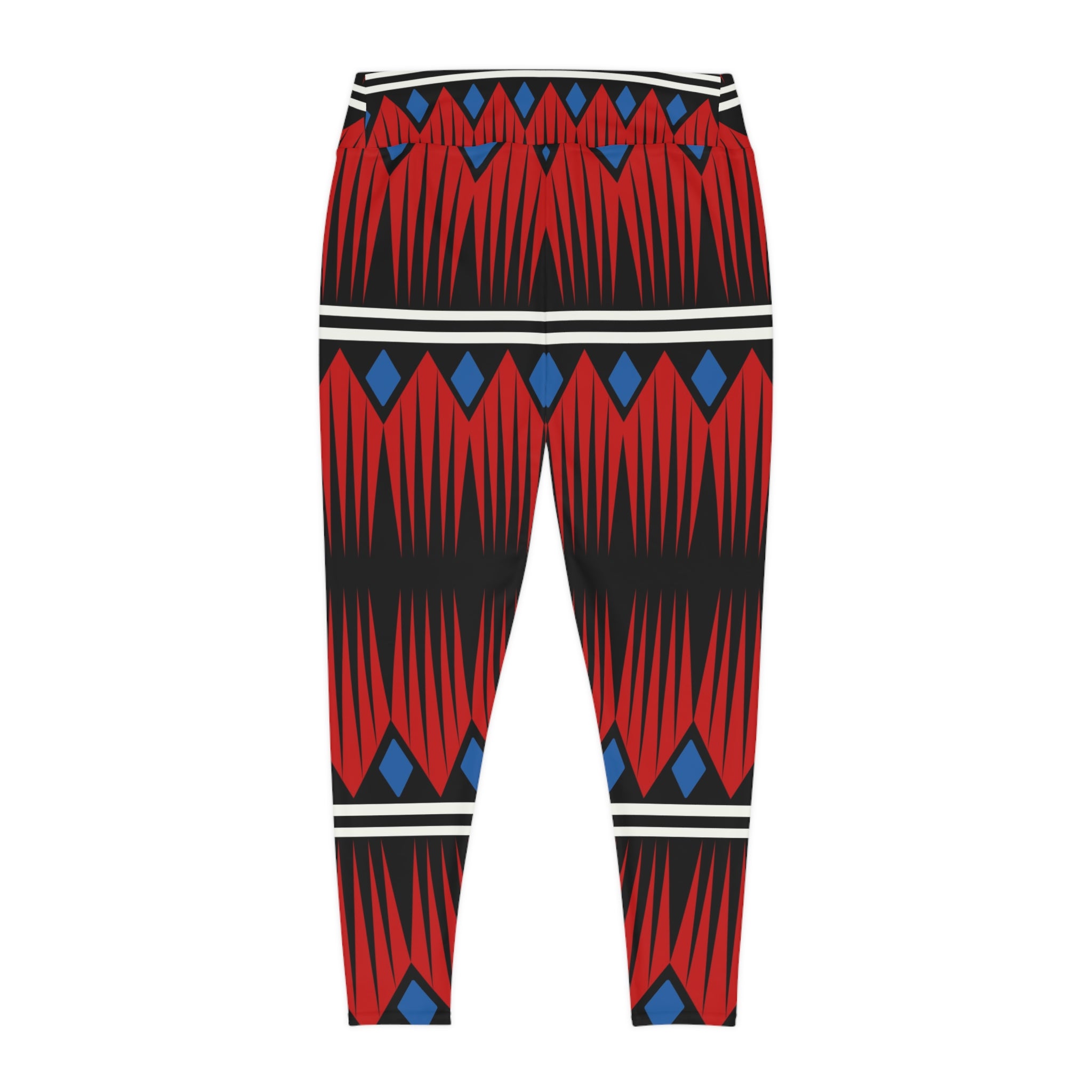 Woman's Bold Tribal Print Plus Size Leggings for Active Comfort - Angel Body