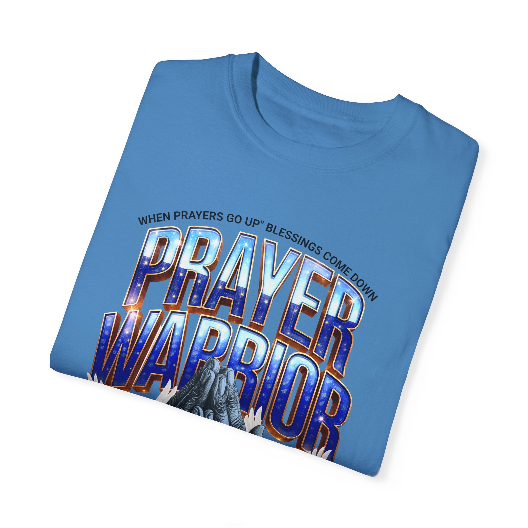 Prayer Warrior Unisex Garment-Dyed T-Shirt - Spiritual Faith Apparel for Believers - Angel Body
