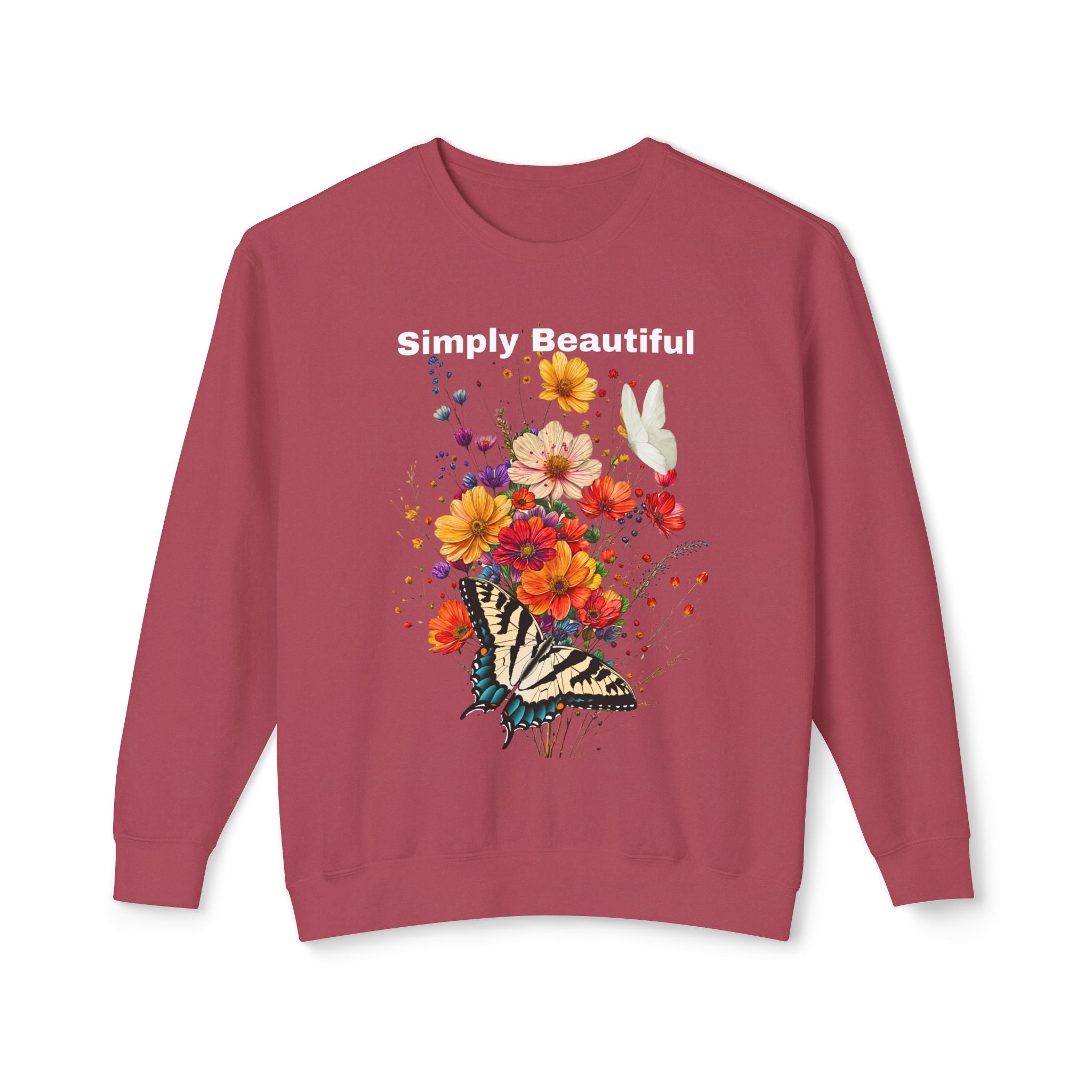 Unisex Lightweight Crewneck Sweatshirt That says Simply Beautiful - Angel Body