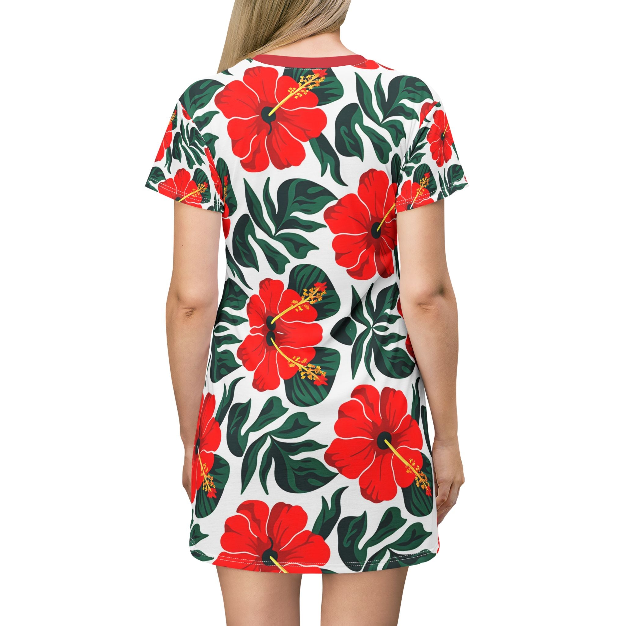 Tropical Floral T-Shirt Dress for Summer Style - Angel Body