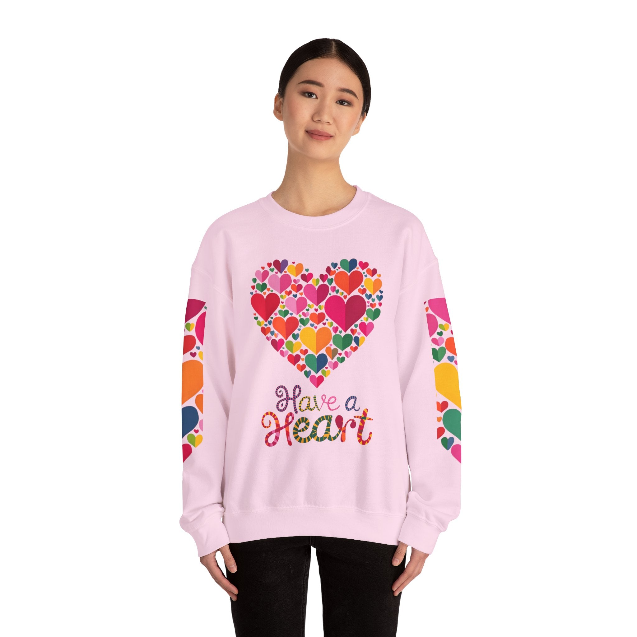 Have a Heart Unisex Sweatshirt - Colorful Valentine’s Day Crewneck for Comfort and Love - Angel Body