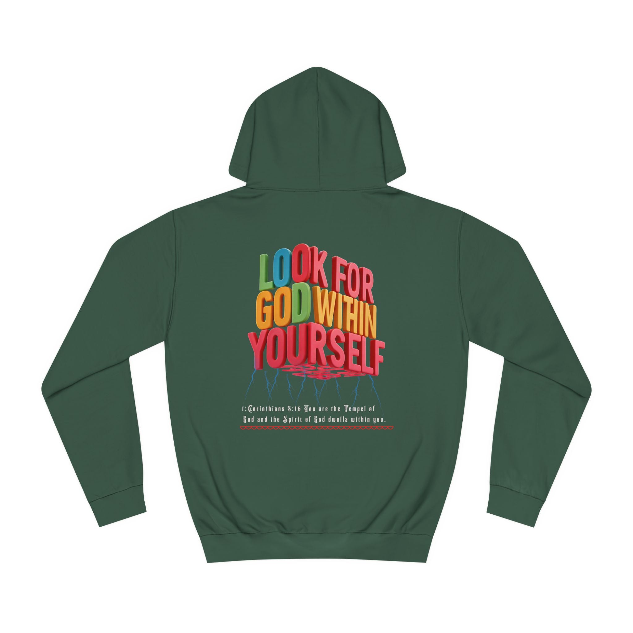 Unisex College Hoodie: Look For God Within Yourself - Angel Body