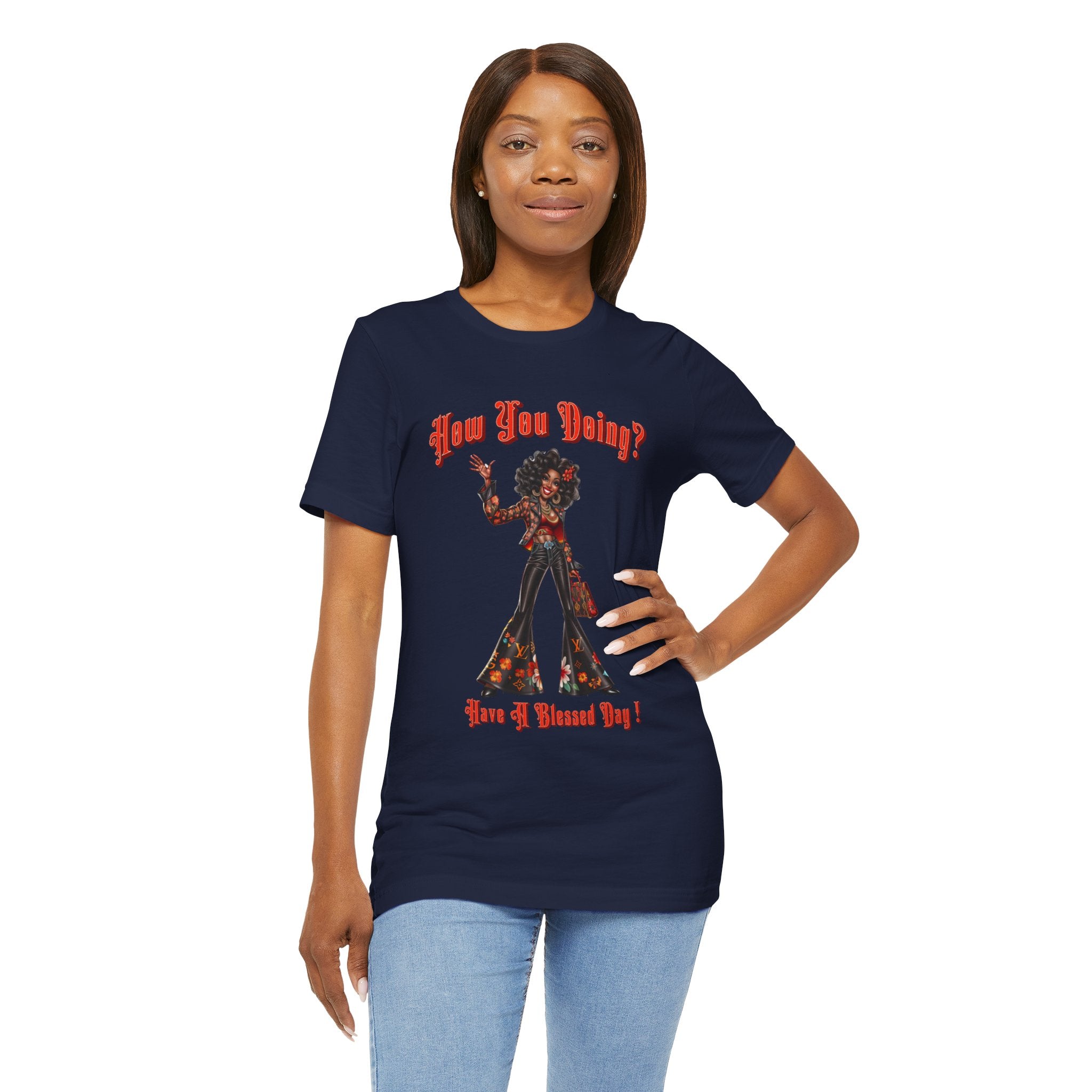 Happy Lady Waving Tee - Angel Body