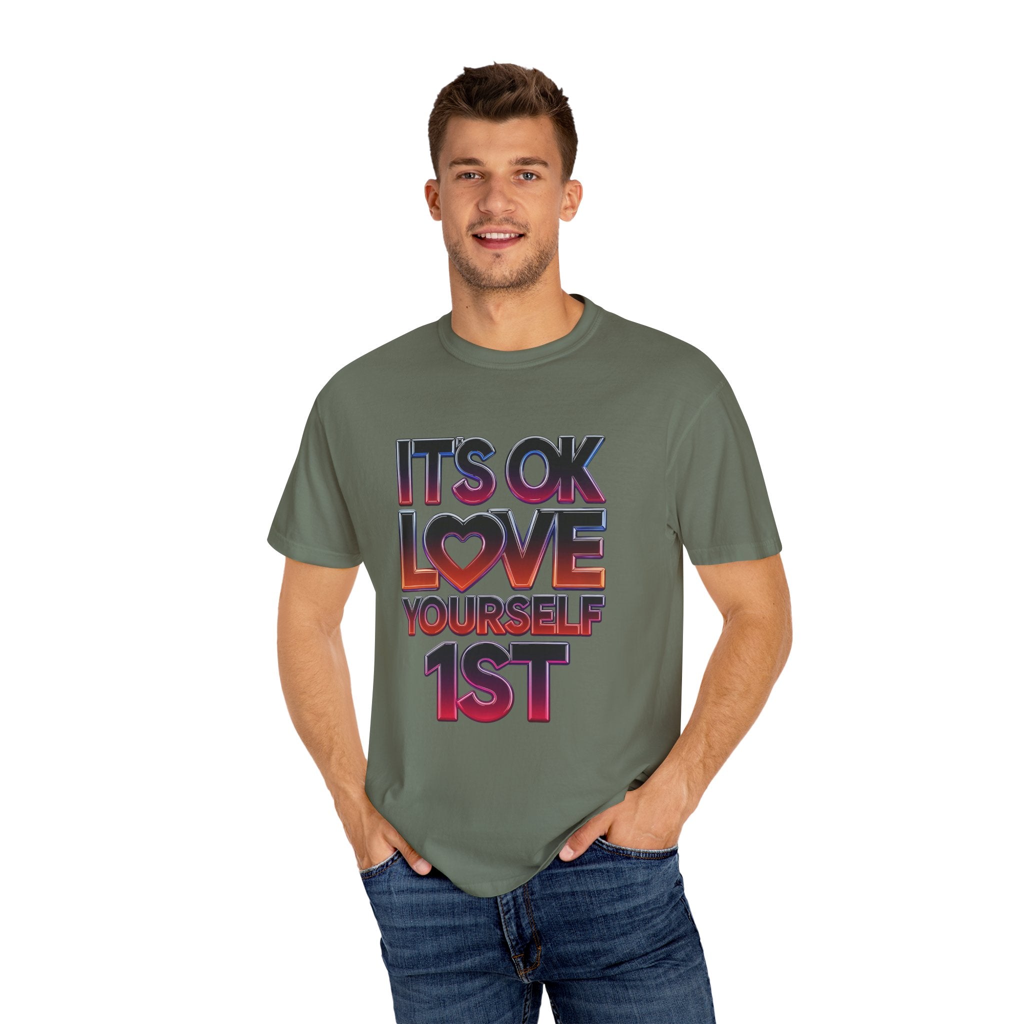 Positive Vibes Unisex T-Shirt - 'It's OK to Love Yourself 1st' - Angel Body