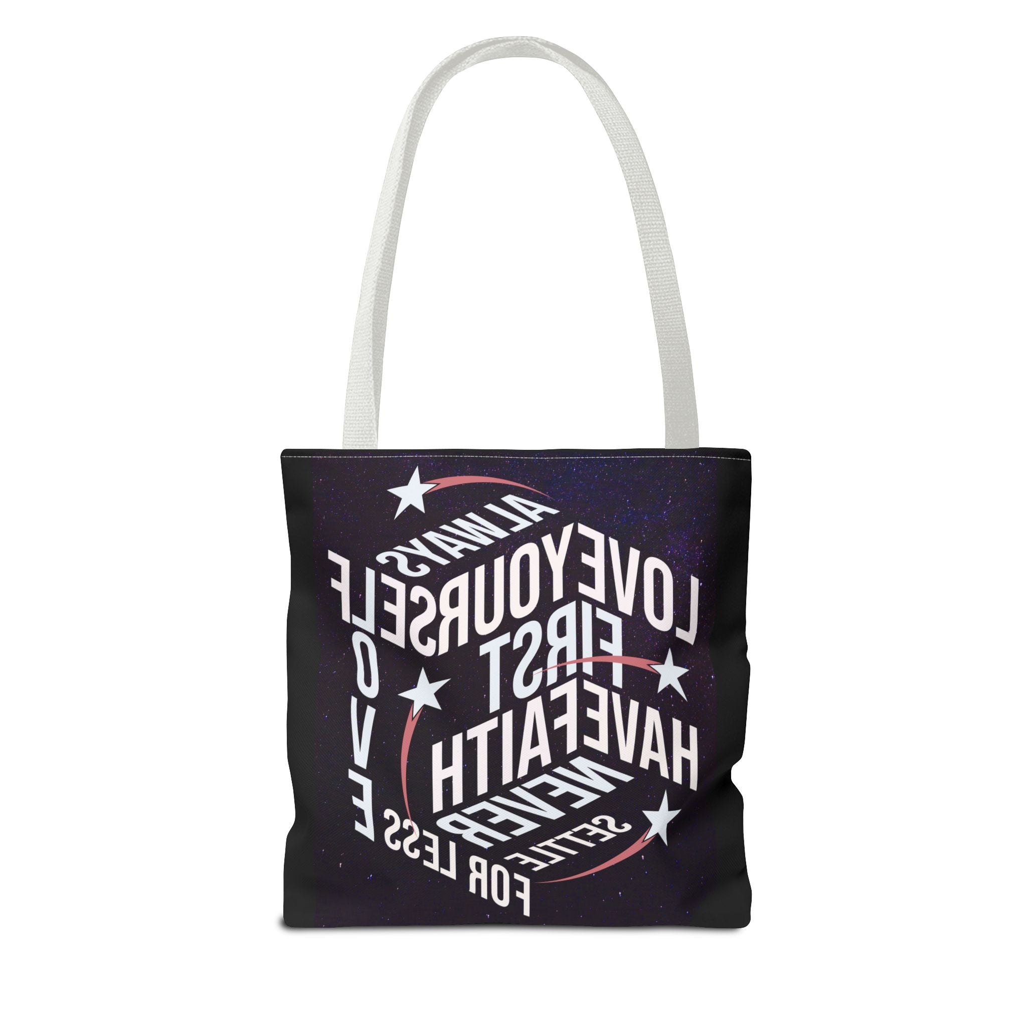 Inspirational Quote Tote Bag - Always Love Yourself First, Have Faith - Angel Body