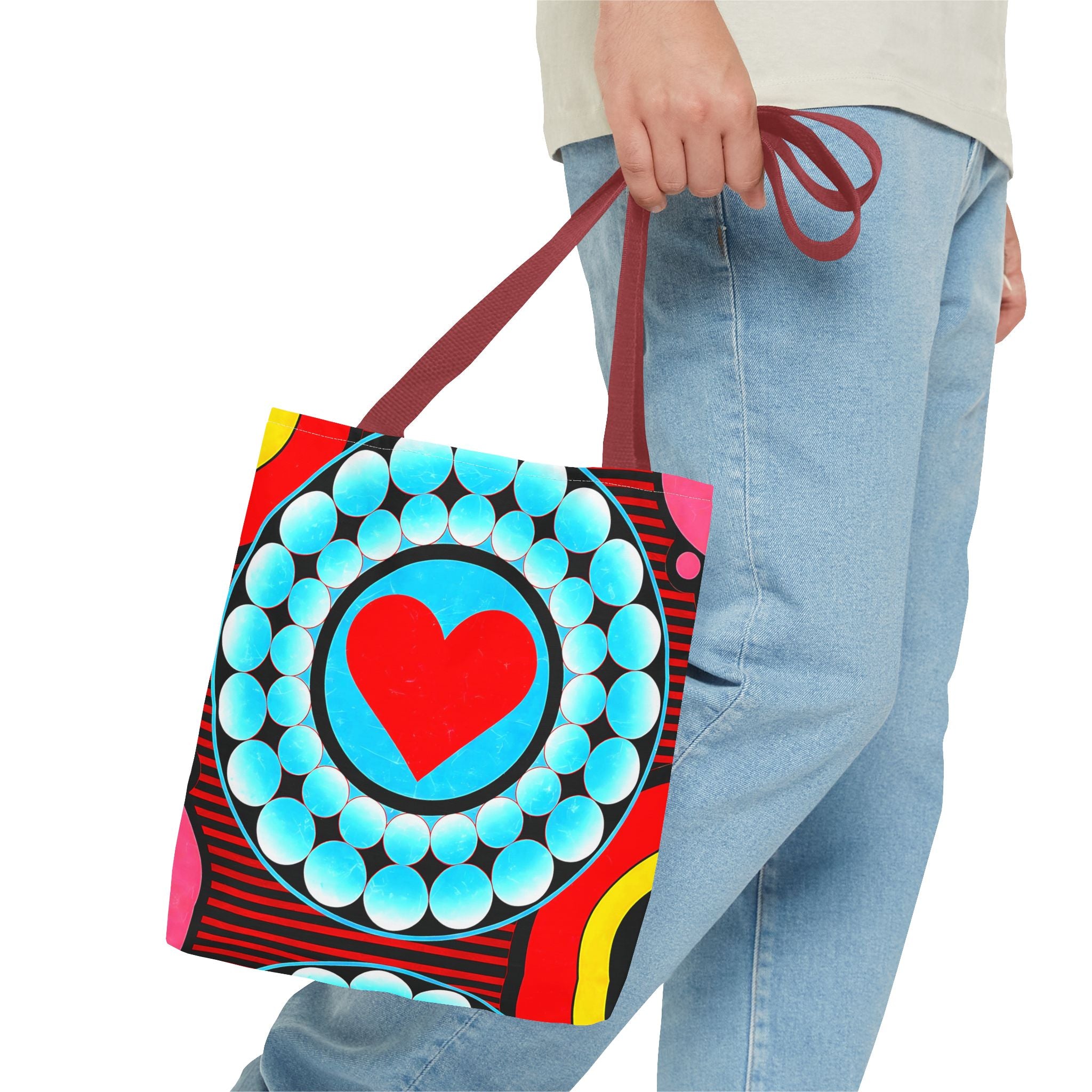Colorful Heart Pattern Tote Bag - Perfect for Love and Festivals - Angel Body