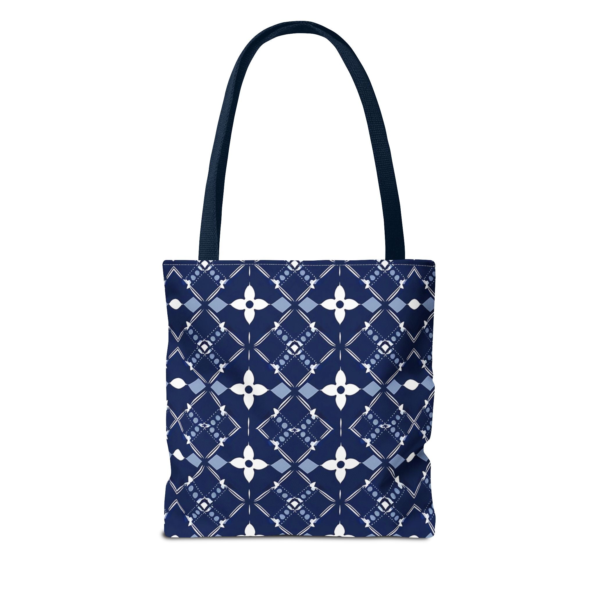 Navy Floral Pattern Tote Bag - Stylish & Versatile for Everyday Use - Angel Body