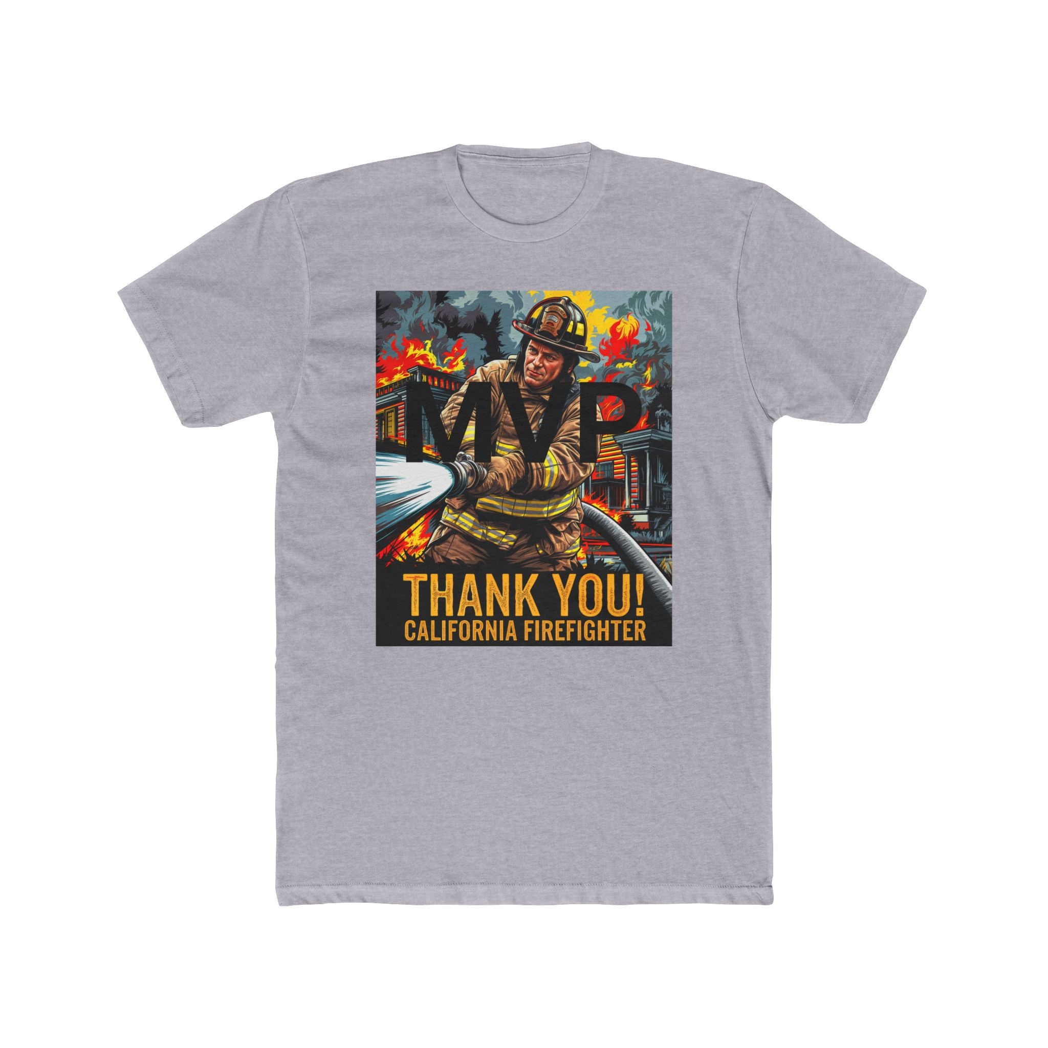 Thank You California Firefighter Unisex Crew Tee - Angel Body