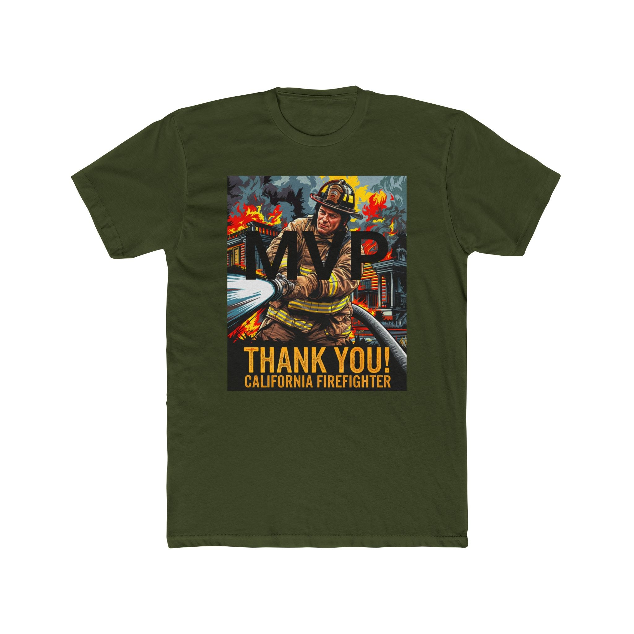 Thank You California Firefighter Unisex Crew Tee - Angel Body