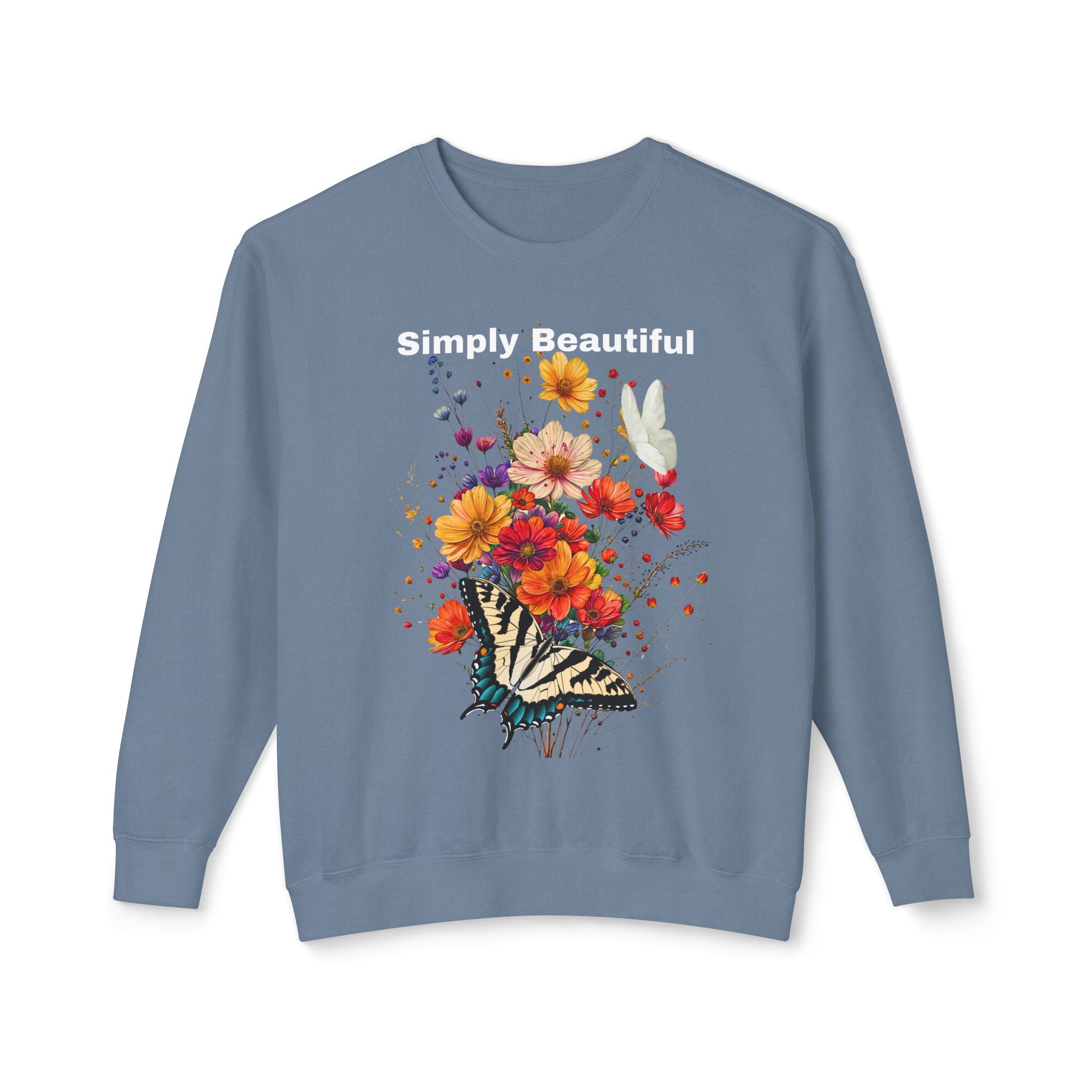Unisex Lightweight Crewneck Sweatshirt That says Simply Beautiful - Angel Body
