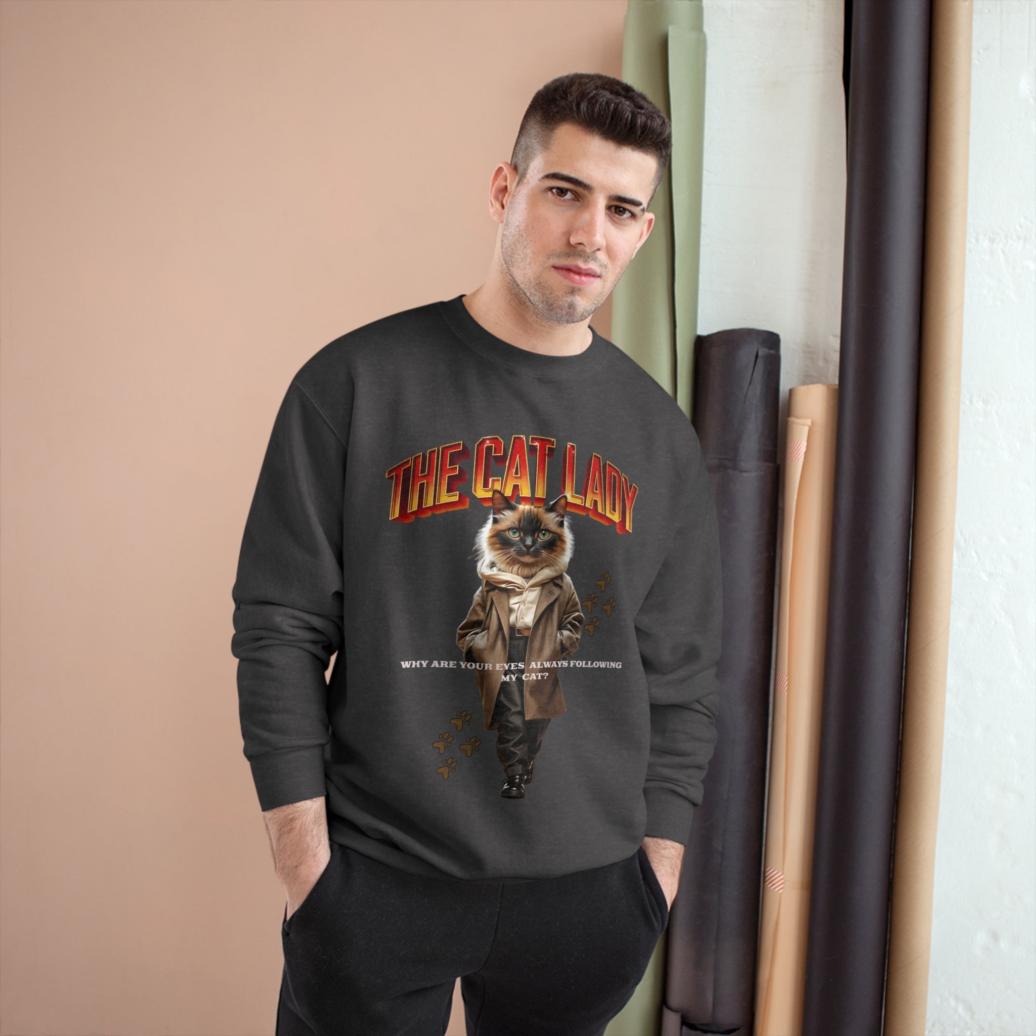 Cat Lady Champion Sweatshirt - Angel Body