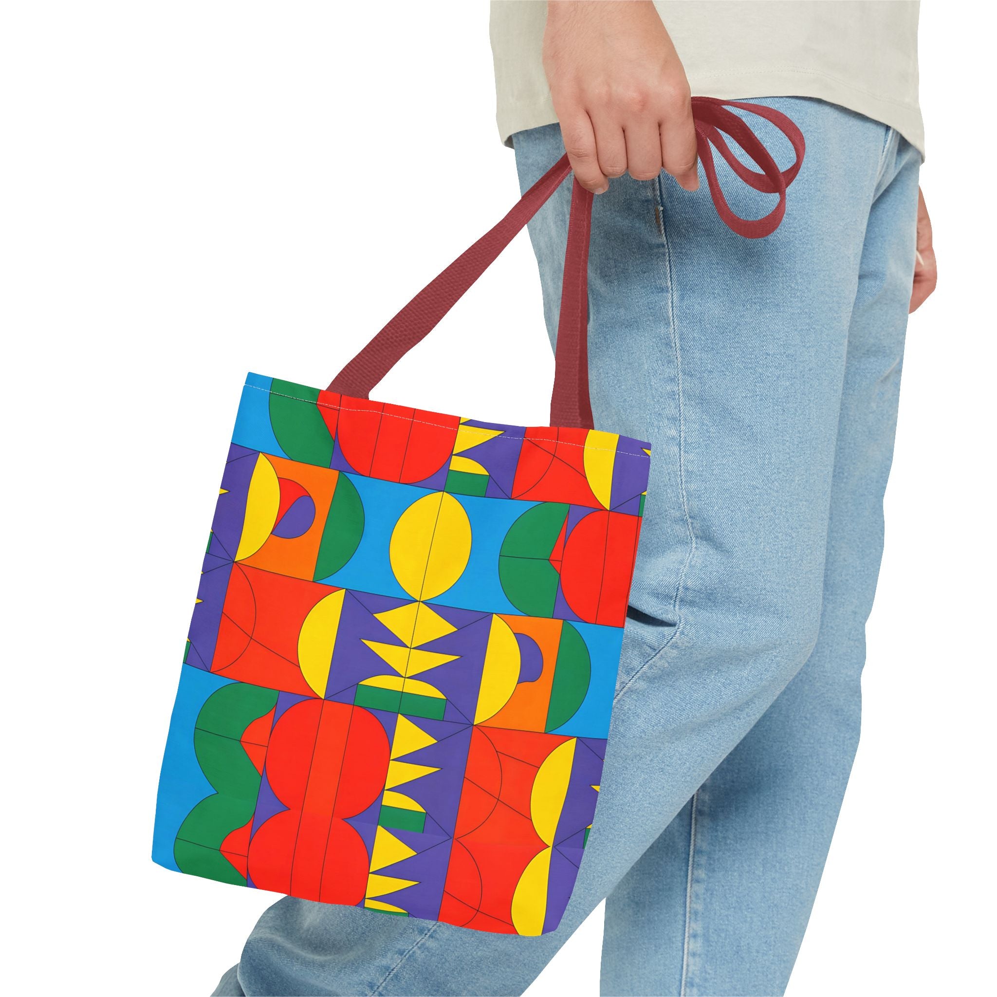 Colorful Geometric Tote Bag - Bold Patterns for Everyday Use - Angel Body