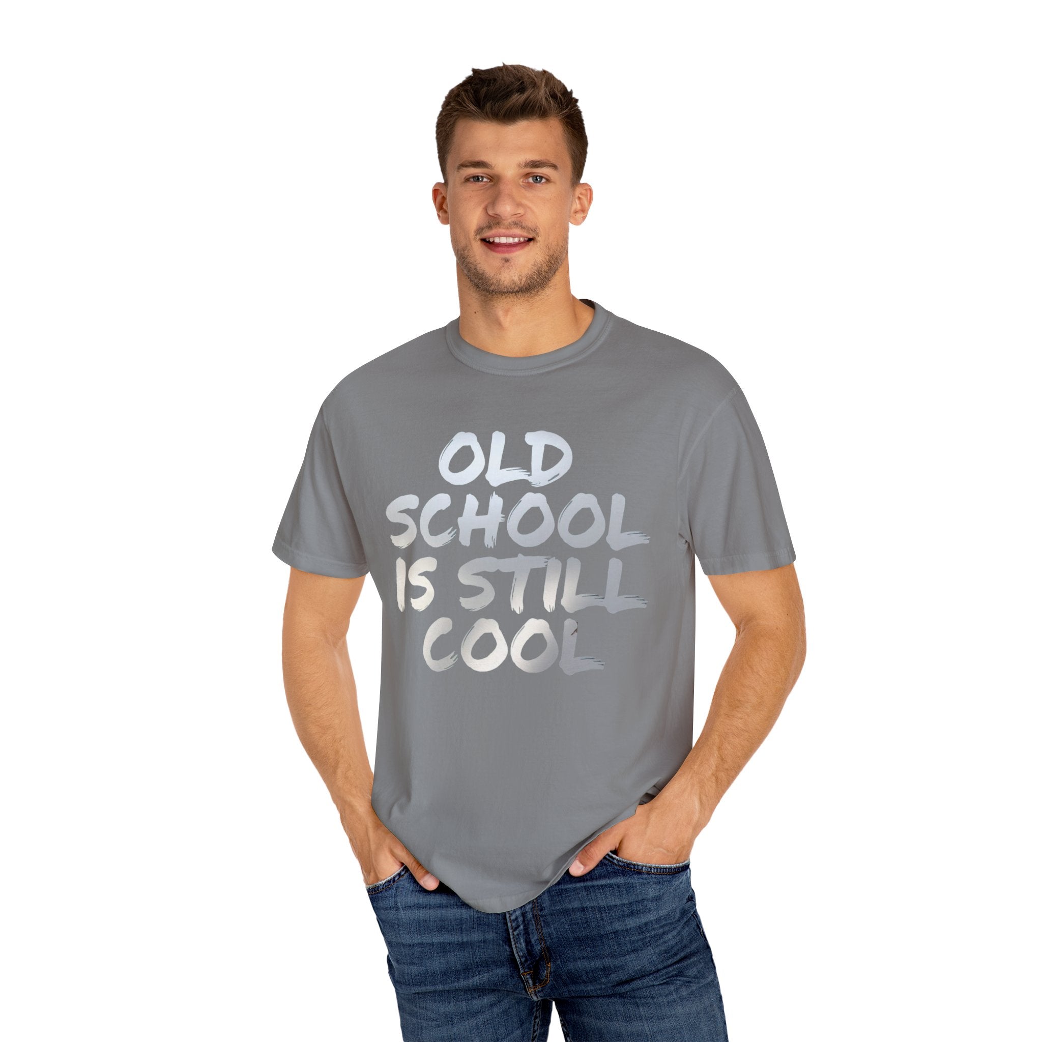 Unisex Garment-Dyed T-Shirt | Old School Is Still Cool | Retro Casual Wear - Angel Body