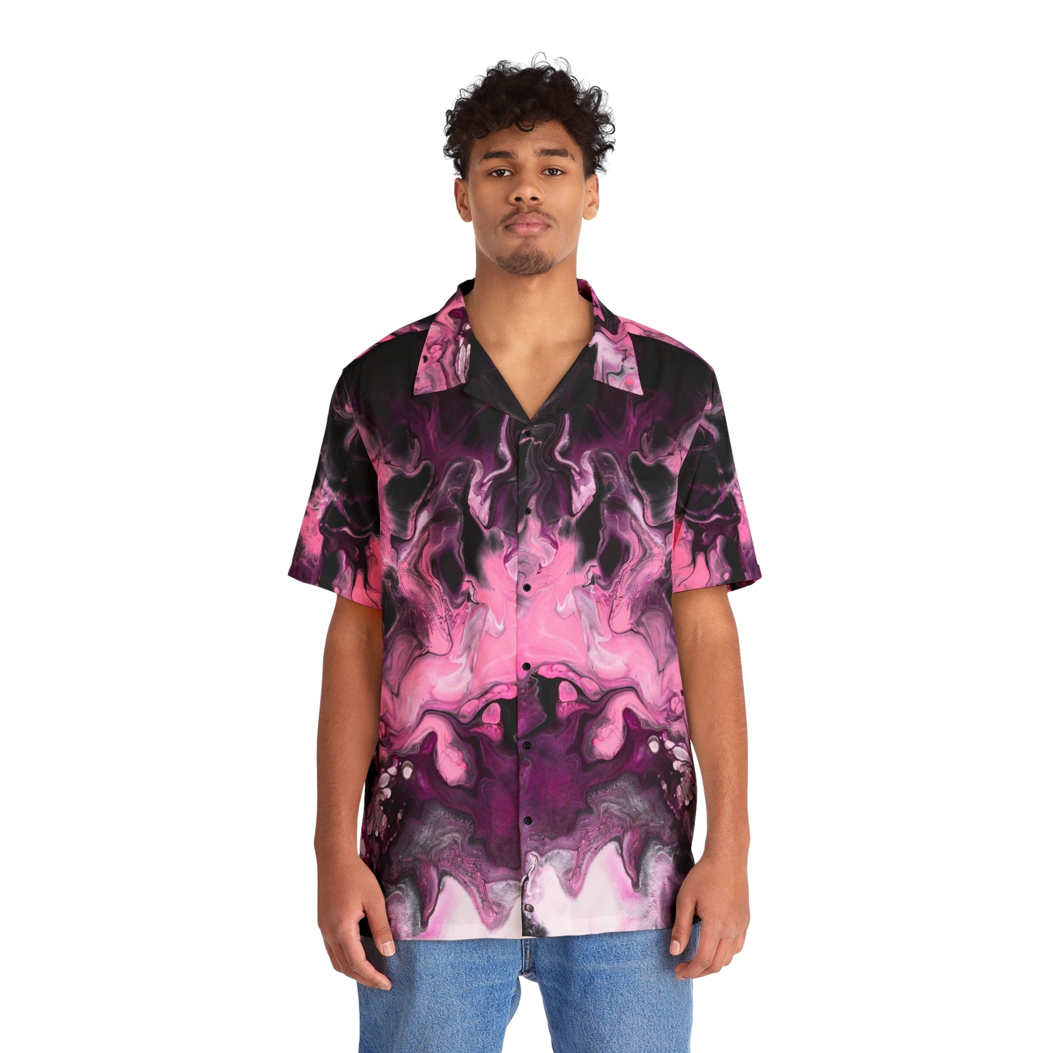 Men's Vibrant Abstract Hawaiian Shirt - Perfect for Summer Getaways & Beach Parties - Angel Body