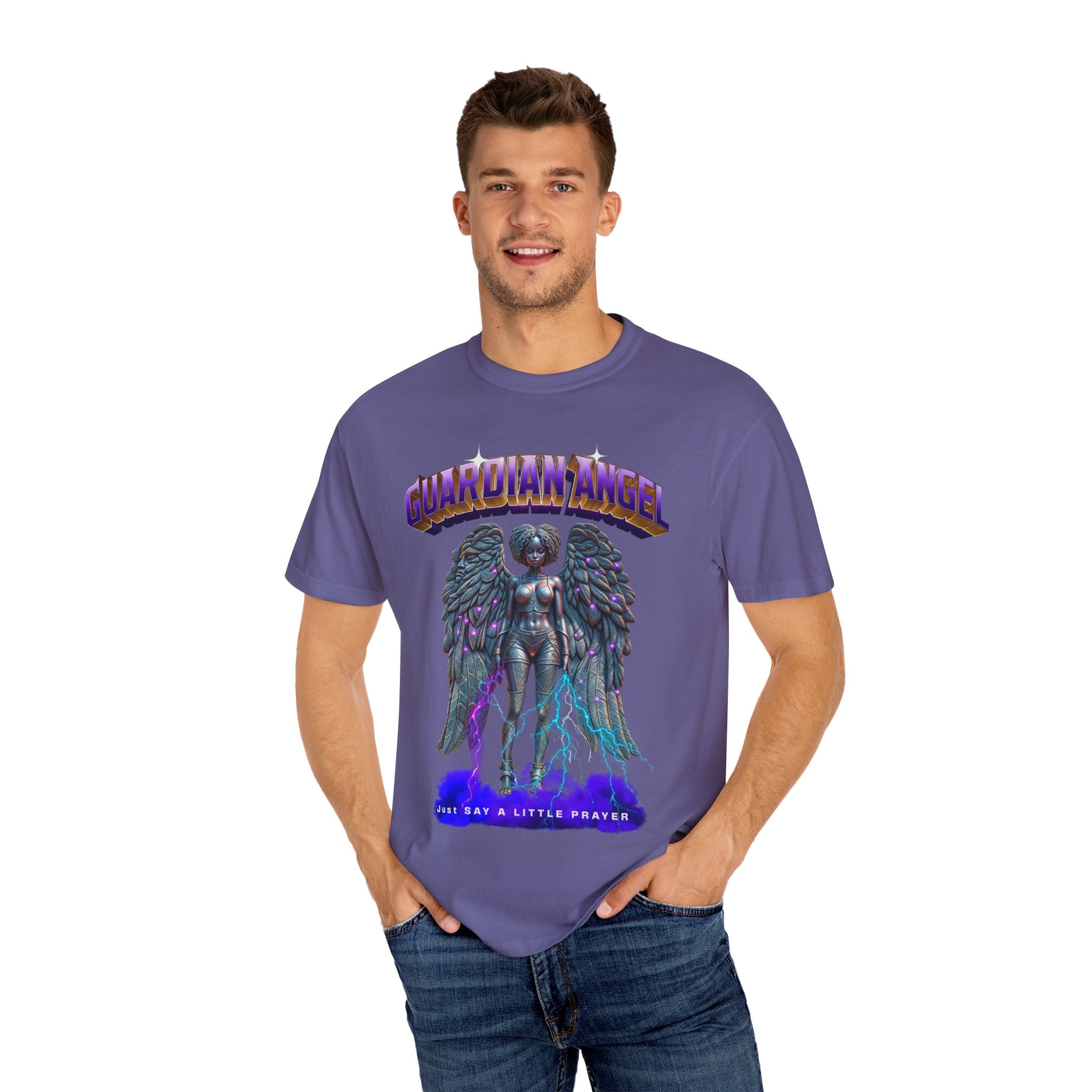 Unisex Garment-Dyed T-shirt With the title Guardian Angel - Angel Body