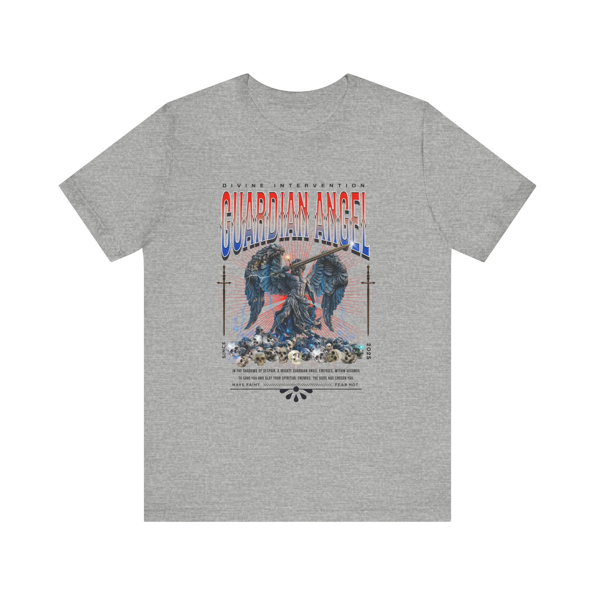 Unisex Jersey Short Sleeve Tee: Male Guardian Angel Spiritual Warrior - Angel Body