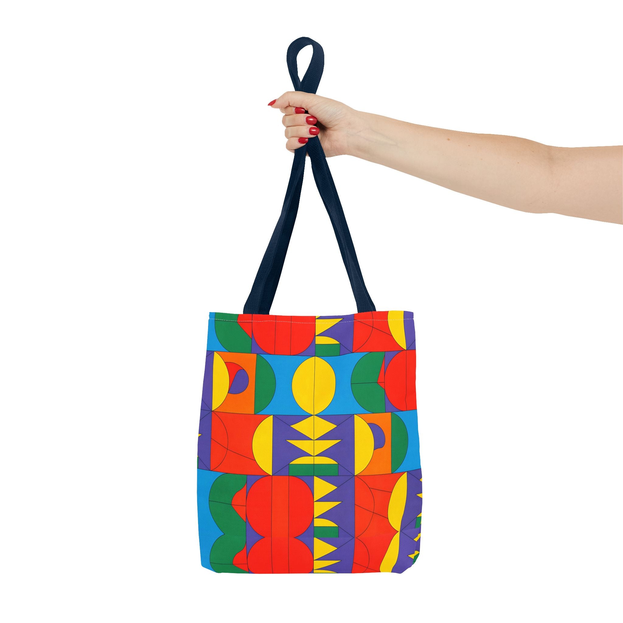 Colorful Geometric Tote Bag - Bold Patterns for Everyday Use - Angel Body