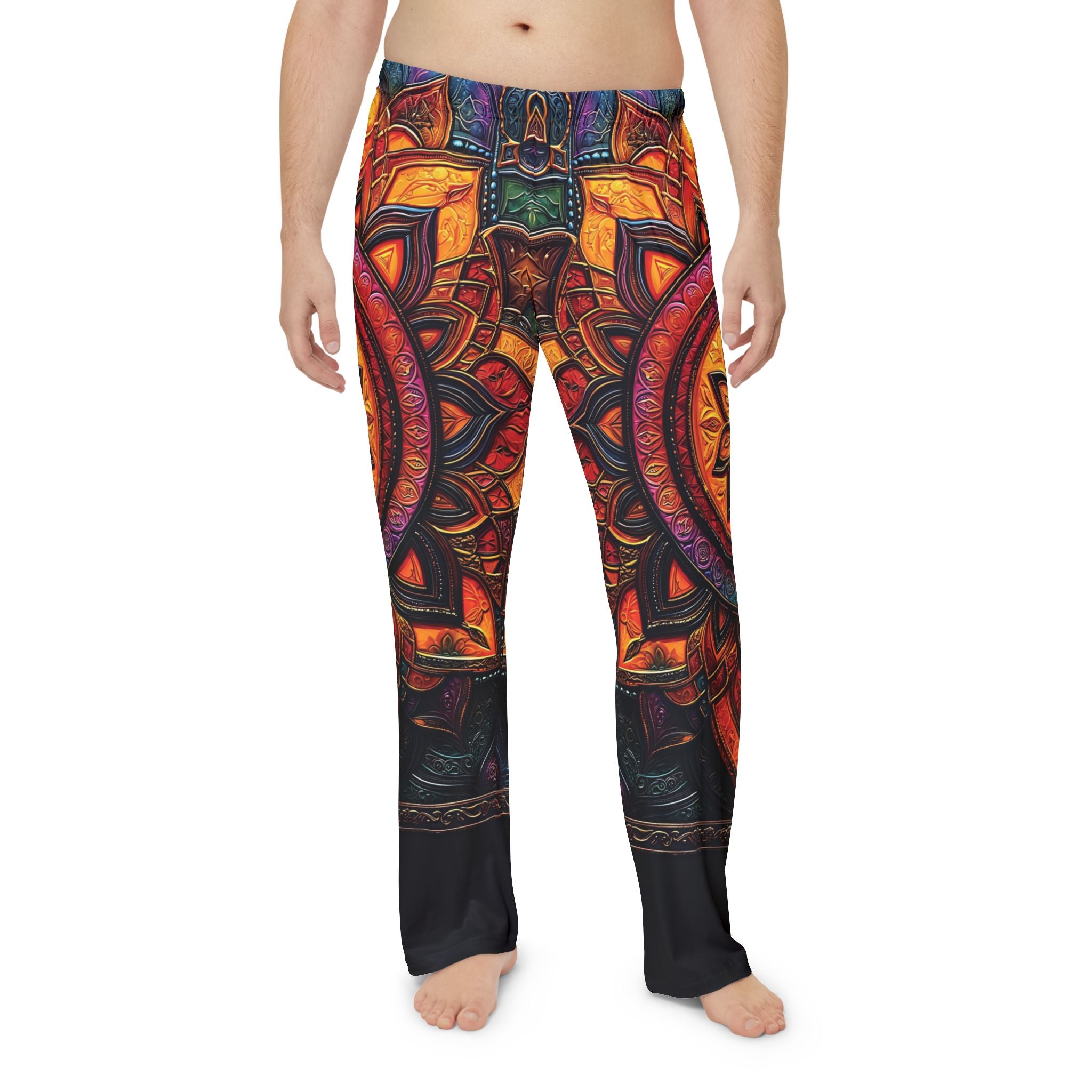 Vibrant Mandala Men's Pajama Pants for Relaxation & Comfort - Angel Body