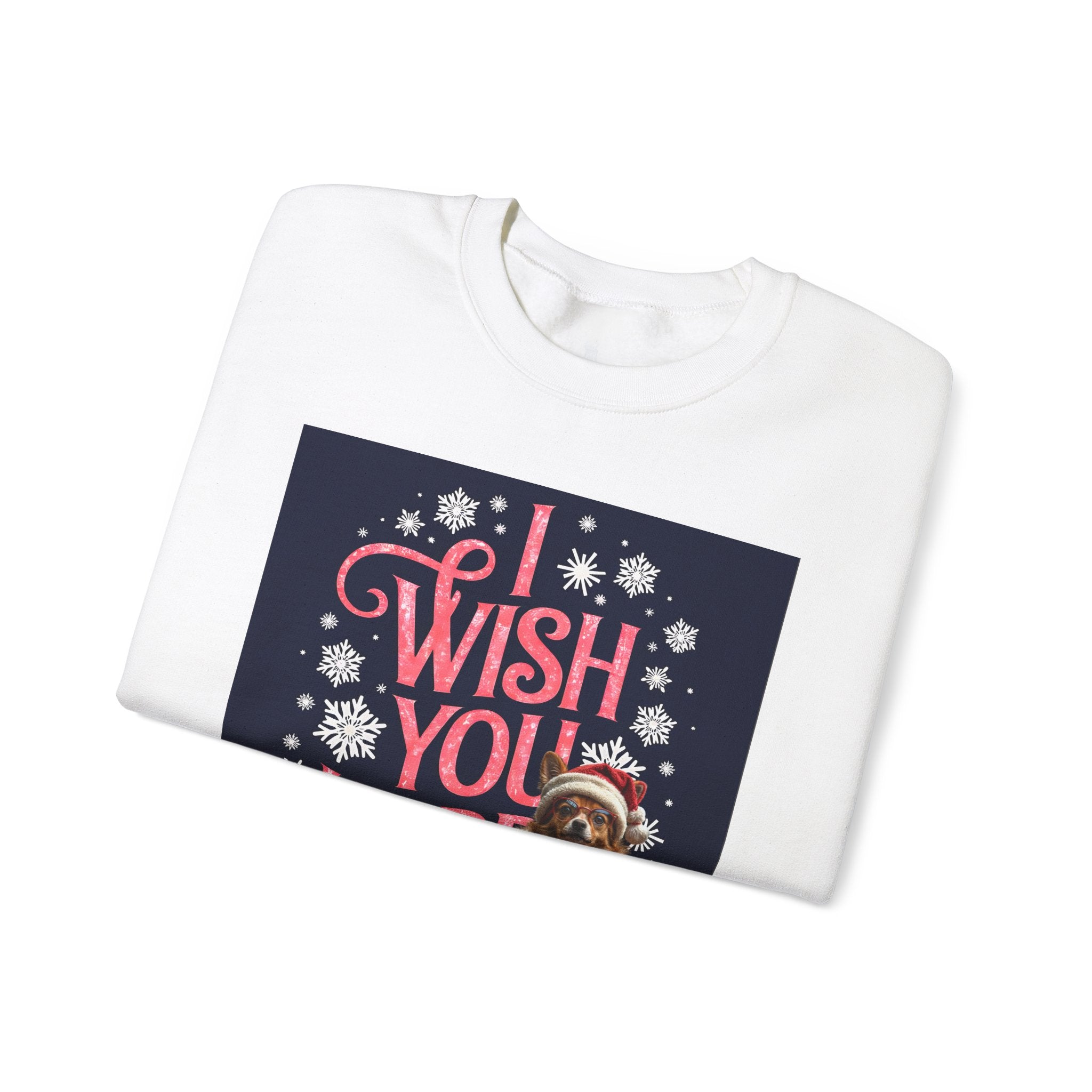Funny Holiday Sweater - 'I Wish You Happy Holidays' Crewneck Sweatshirt - Angel Body