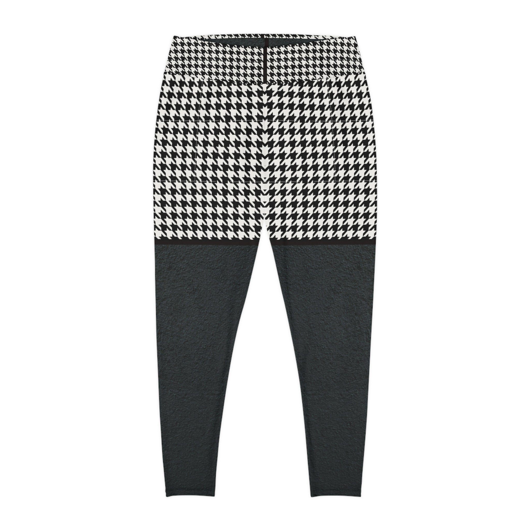 Stylish Plus Size Leggings - Houndstooth Print for Comfort and Confidence - Angel Body