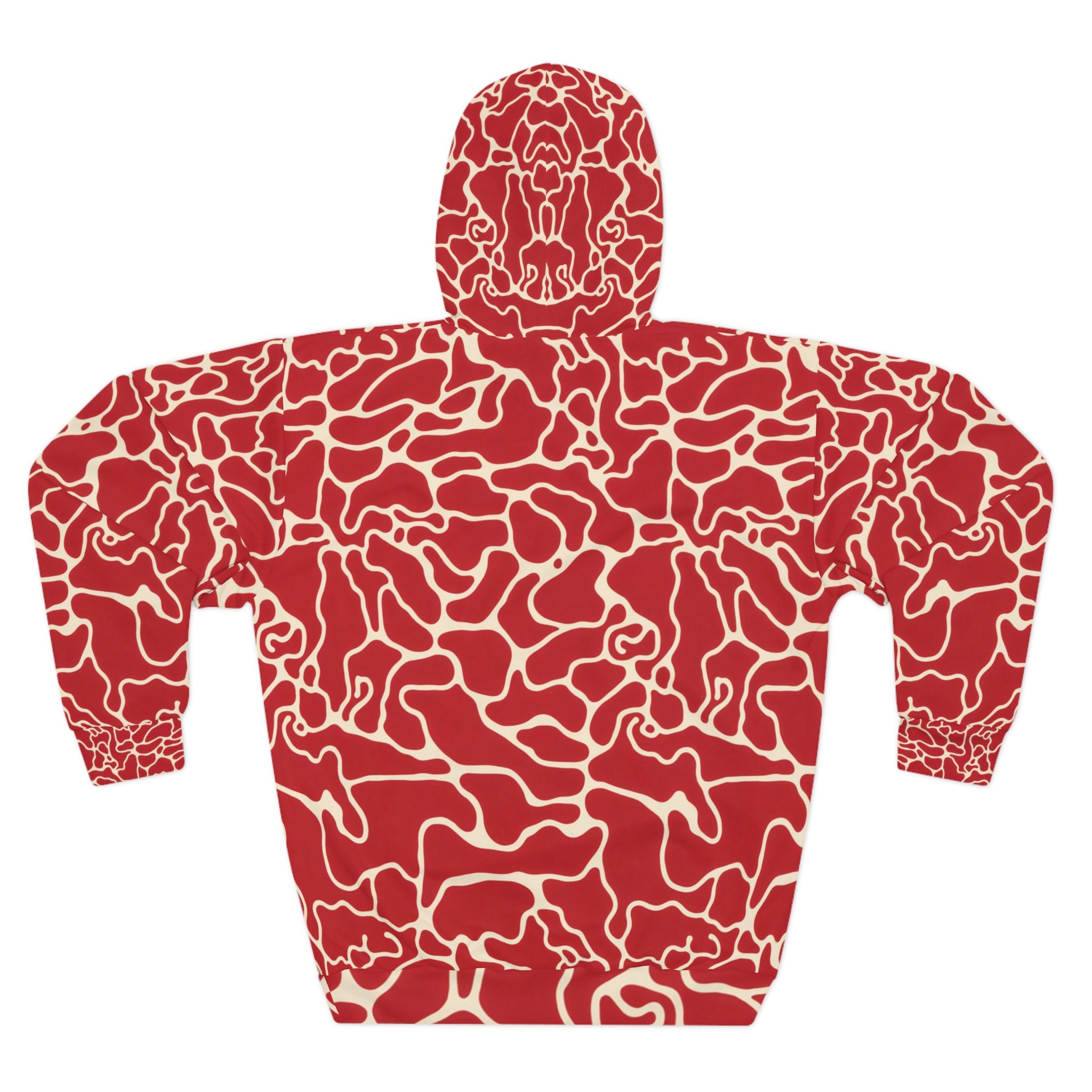 Abstract Red Pattern Unisex Pullover Hoodie - Comfortable and Stylish Outdoor Wear - Angel Body