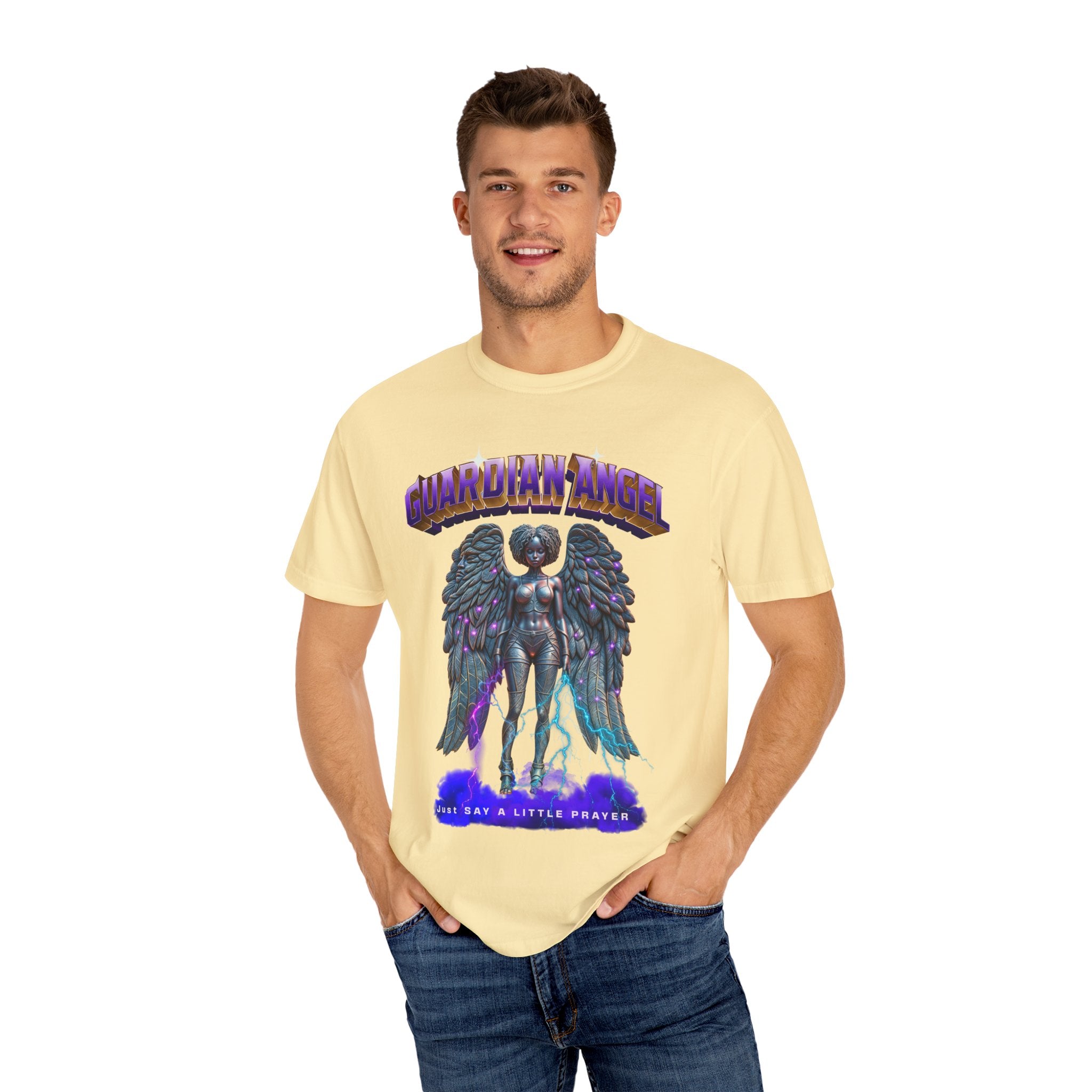 Unisex Garment-Dyed T-shirt With the title Guardian Angel - Angel Body