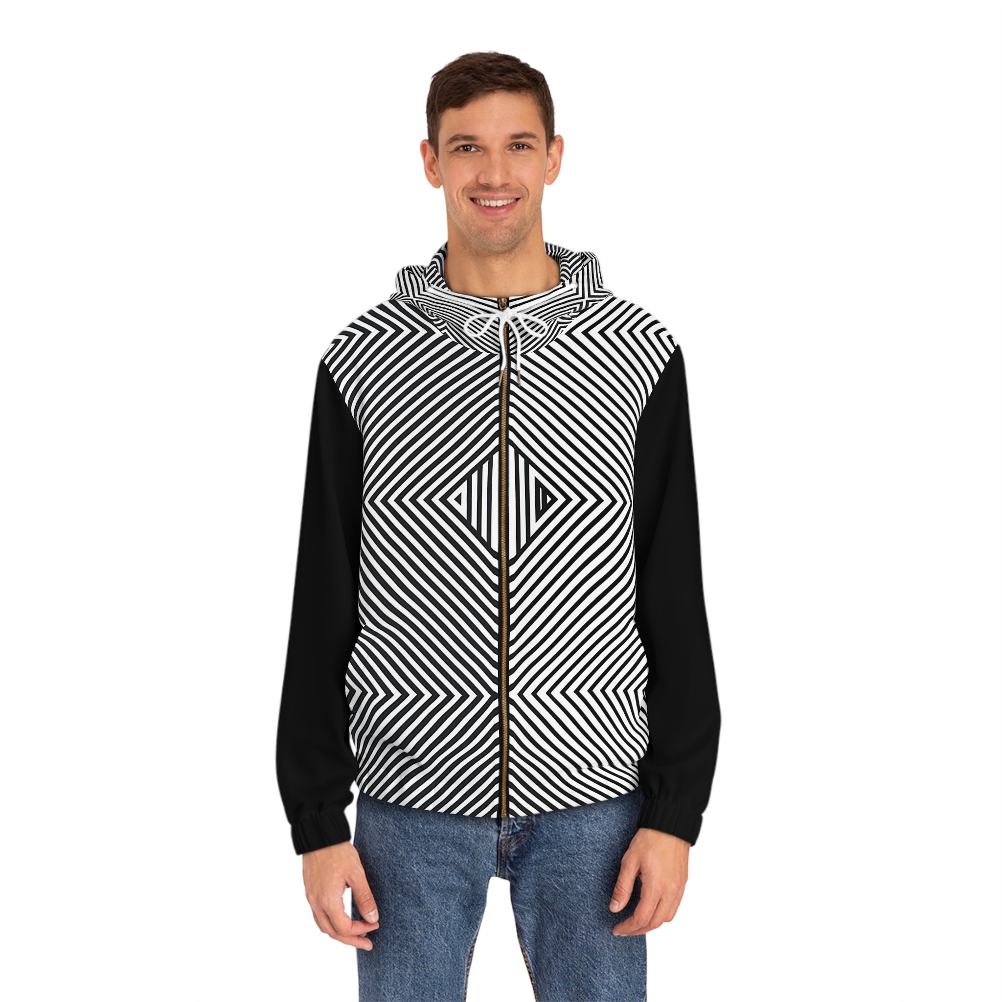 Urban Legend 2 Full-Zip Hoodie | Stylish Black & White Graphic Sweatshirt for Music Lovers - Angel Body