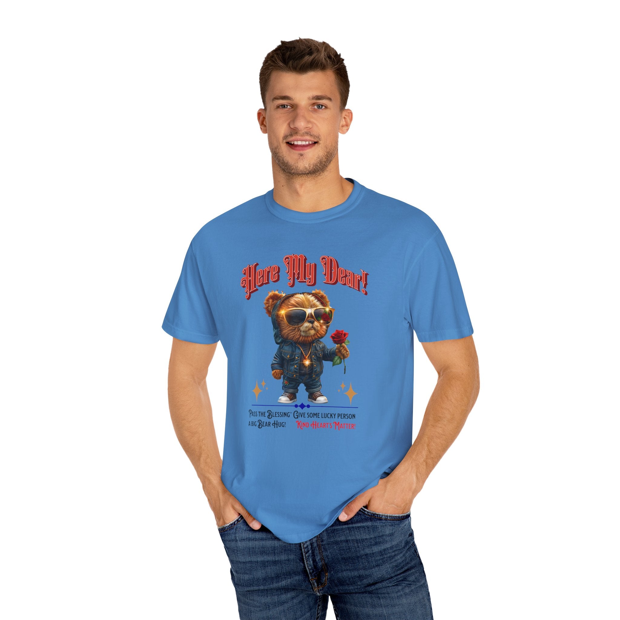 Cute Bear Graphic Unisex T-Shirt - 'Here My Dear!' - Perfect for Casual Wear - Angel Body