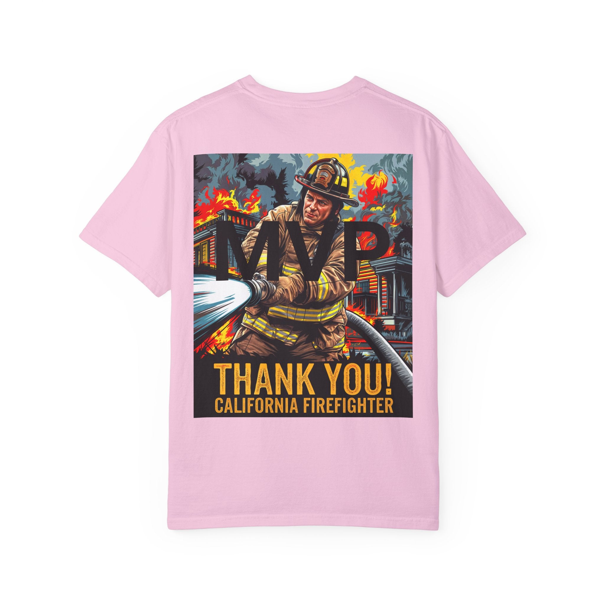 MVP Thank You Firefighter T-Shirt - Unisex Garment-Dyed Tee - Angel Body
