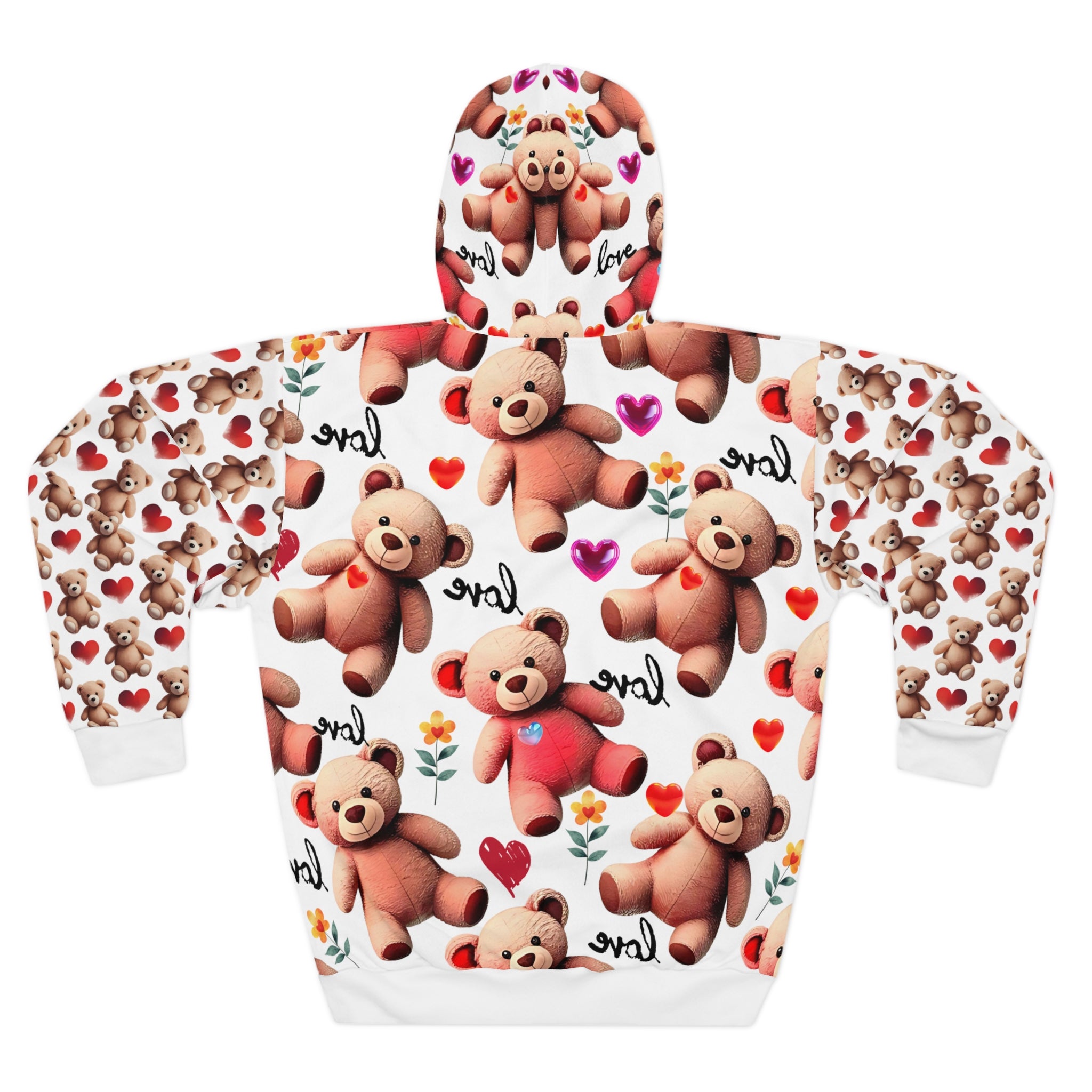 Cute Teddy Bear Love Unisex Pullover Hoodie - Perfect for Valentine’s Day and Cozy Moments - Angel Body