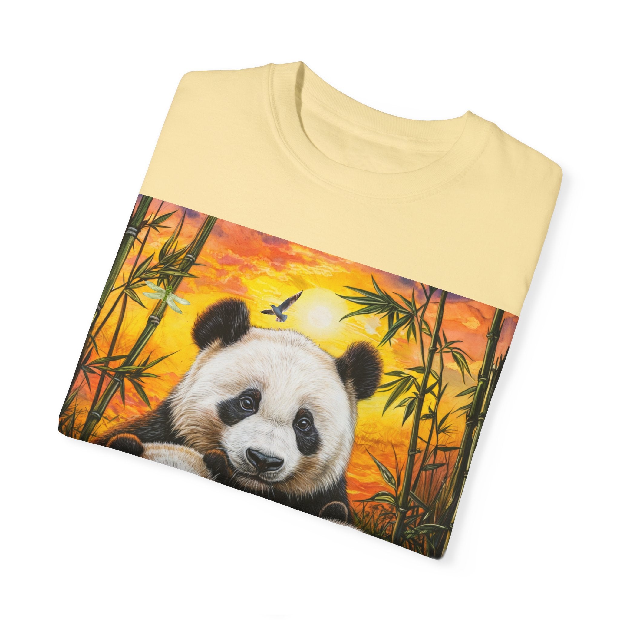 Cute Panda Family Unisex Garment-Dyed T-shirt - Perfect for Animal Lovers - Angel Body