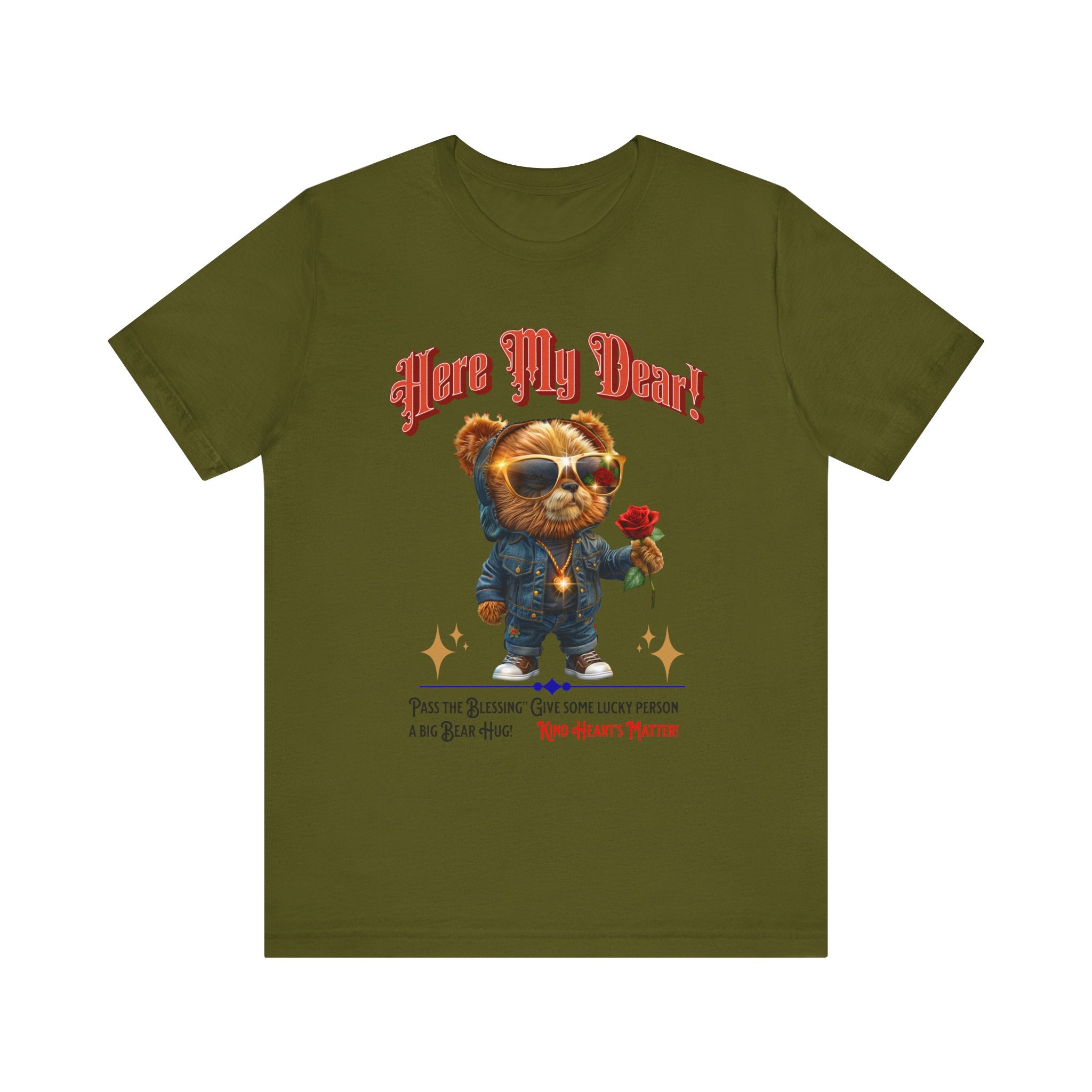 Teddy Bear Red Rose T-Shirt - Fun Cool Unisex Tee - Angel Body