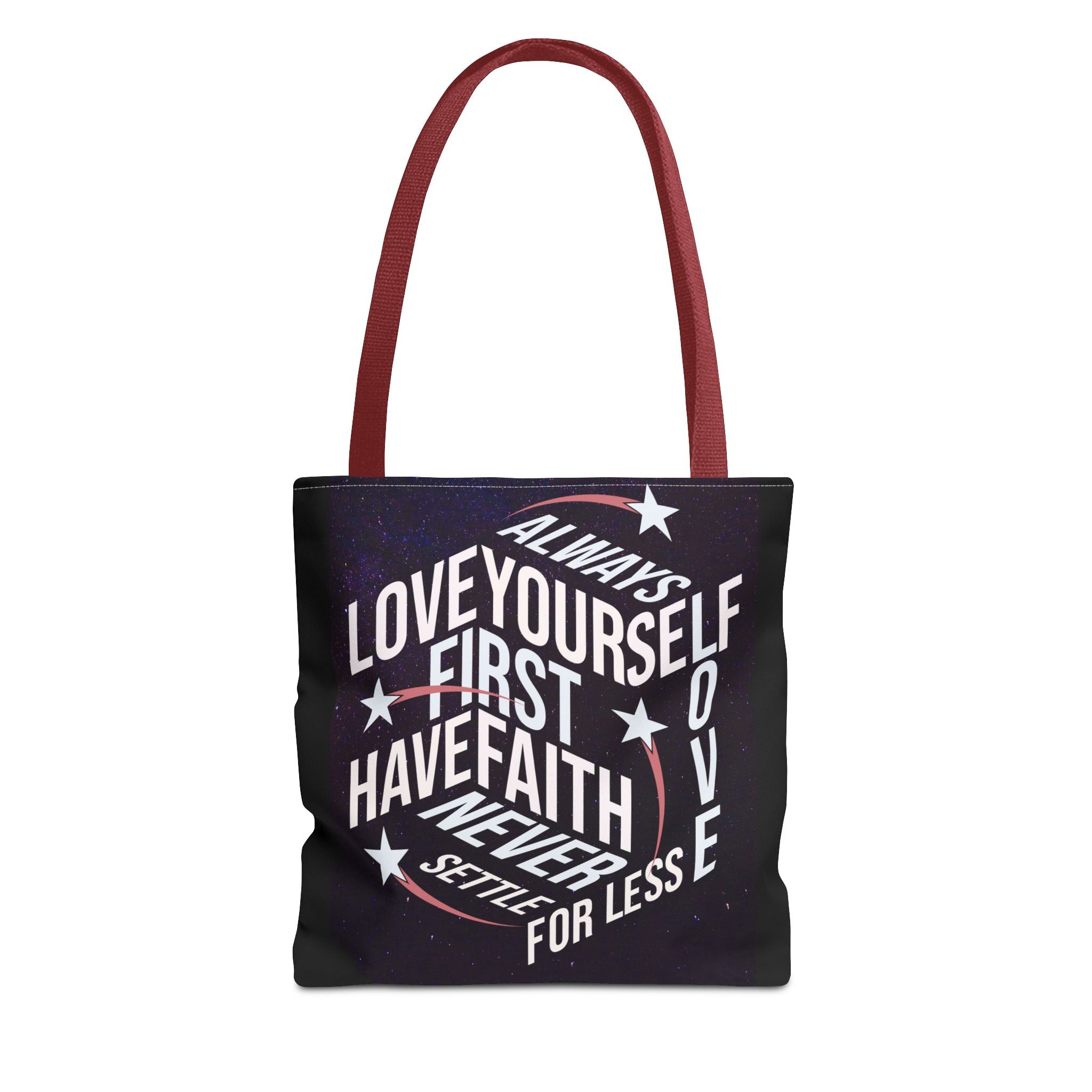 Inspirational Quote Tote Bag - Always Love Yourself First, Have Faith - Angel Body