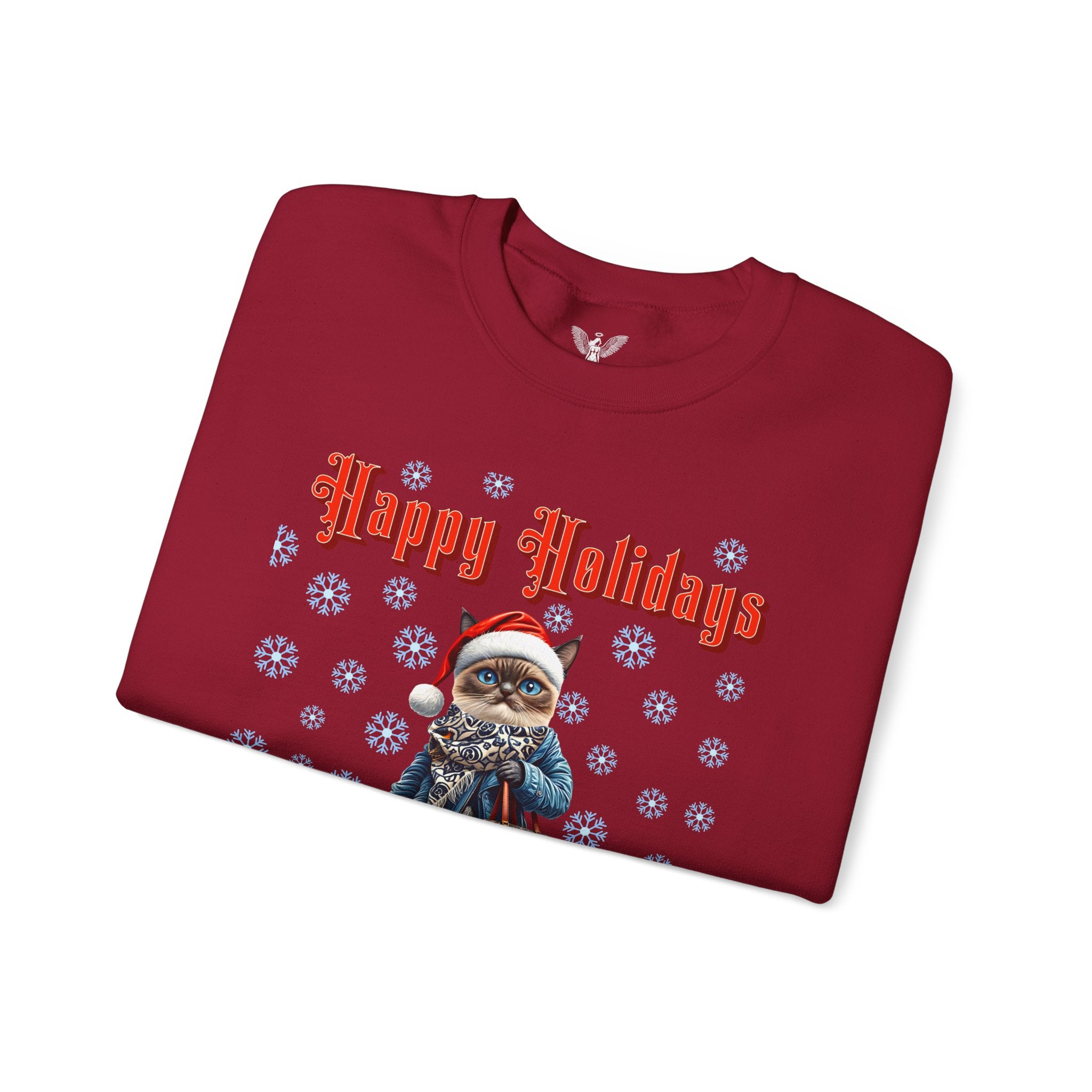 Holiday Cat Crewneck Sweatshirt - Angel Body