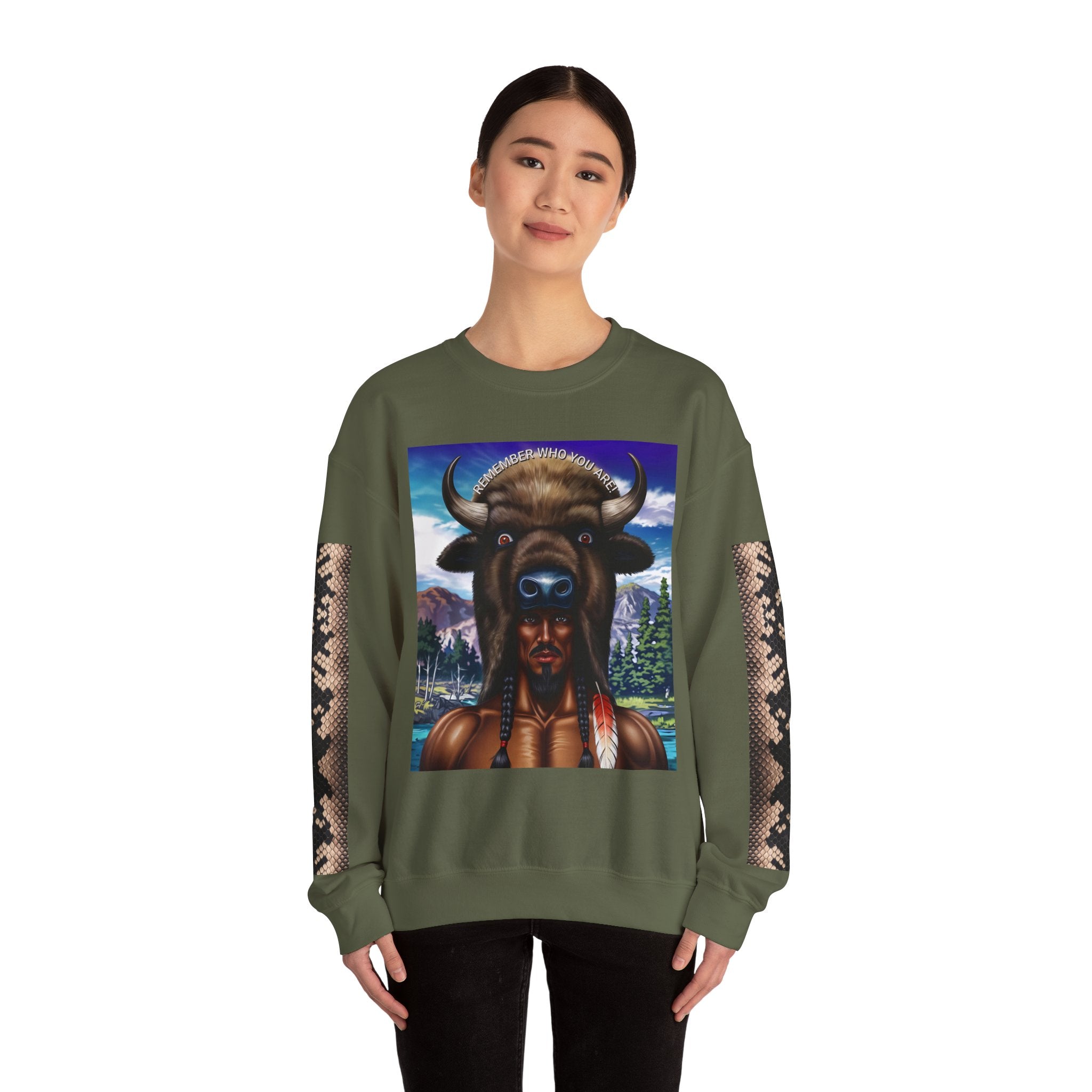 Native American Spirit Crewneck Sweatshirt - Unisex Heavy Blend™ - Angel Body