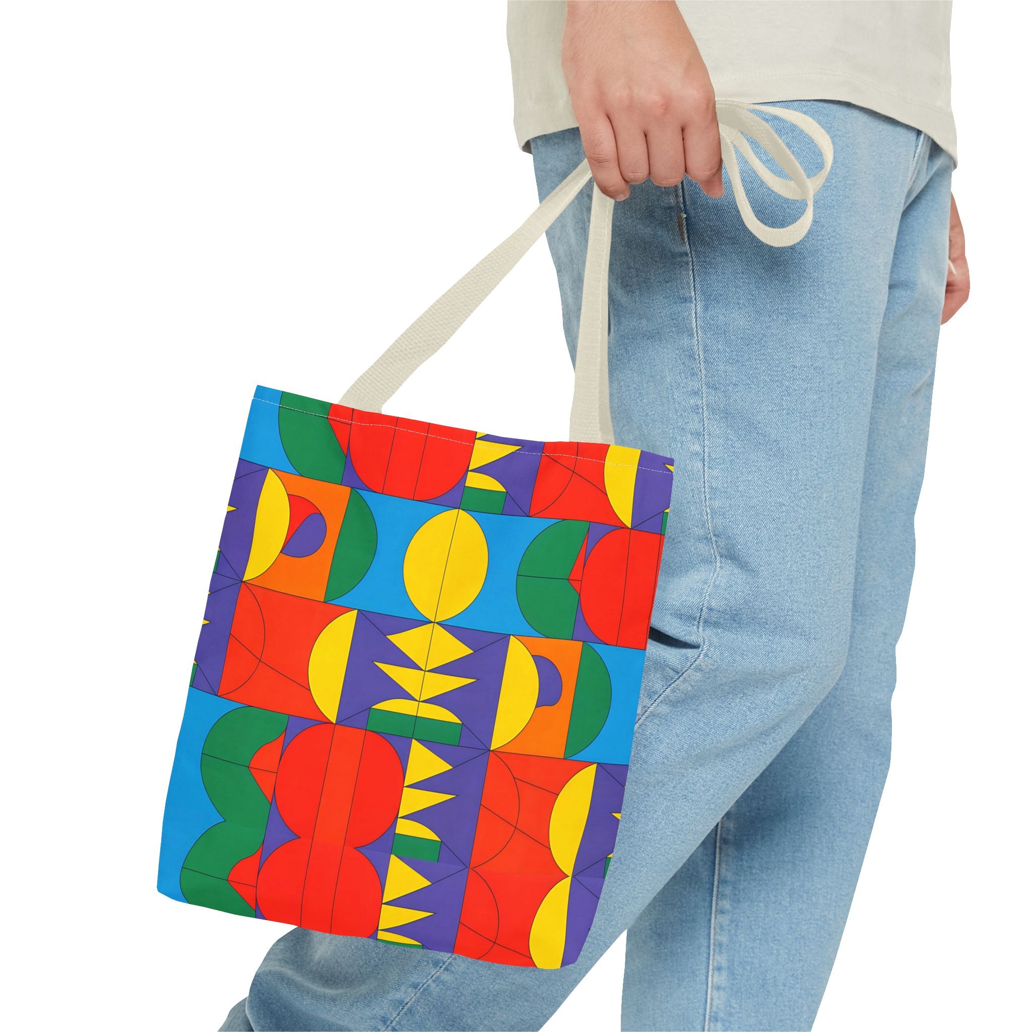 Colorful Geometric Tote Bag - Bold Patterns for Everyday Use - Angel Body