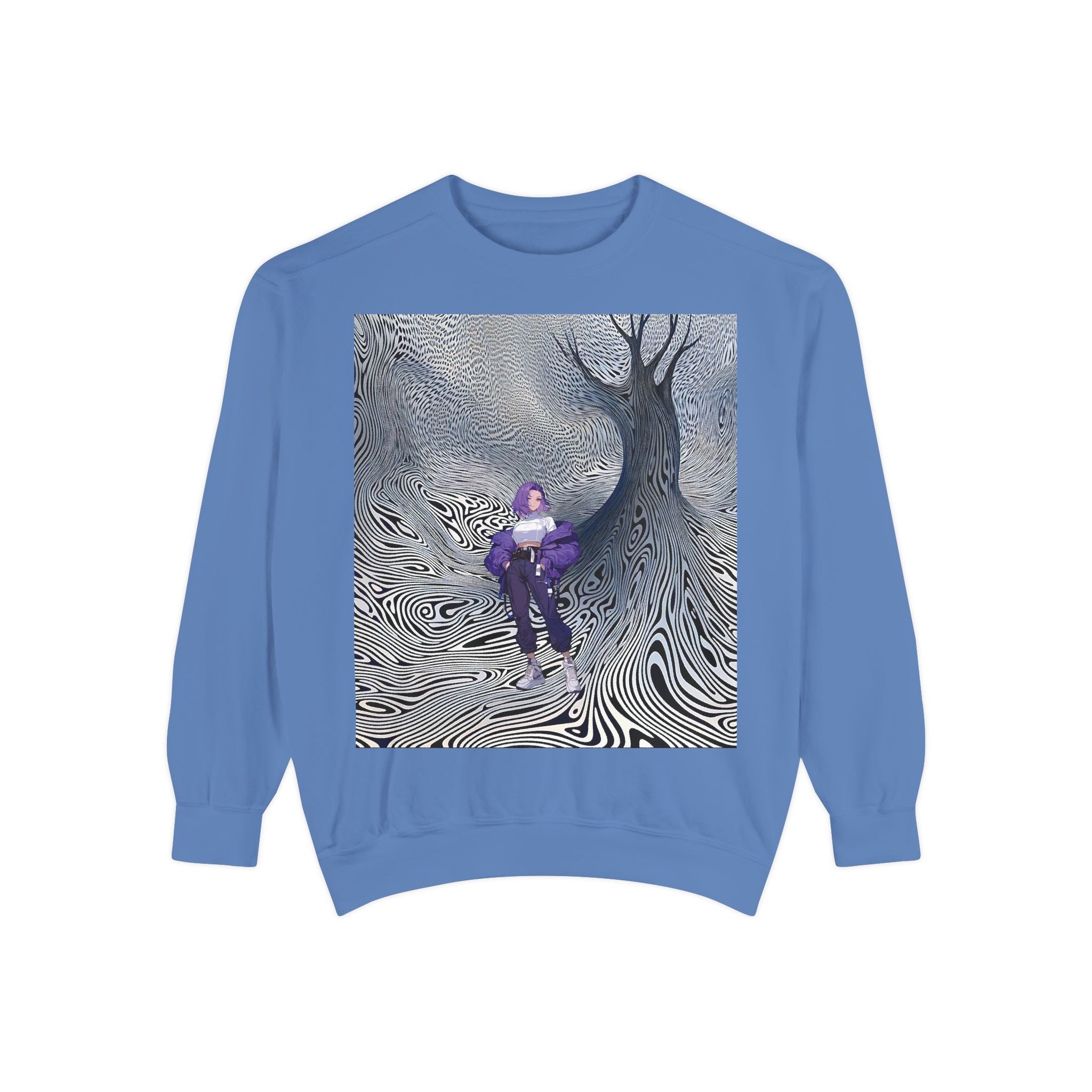Unisex Garment-Dyed Sweatshirt - Cozy Artistic Comfort - Angel Body