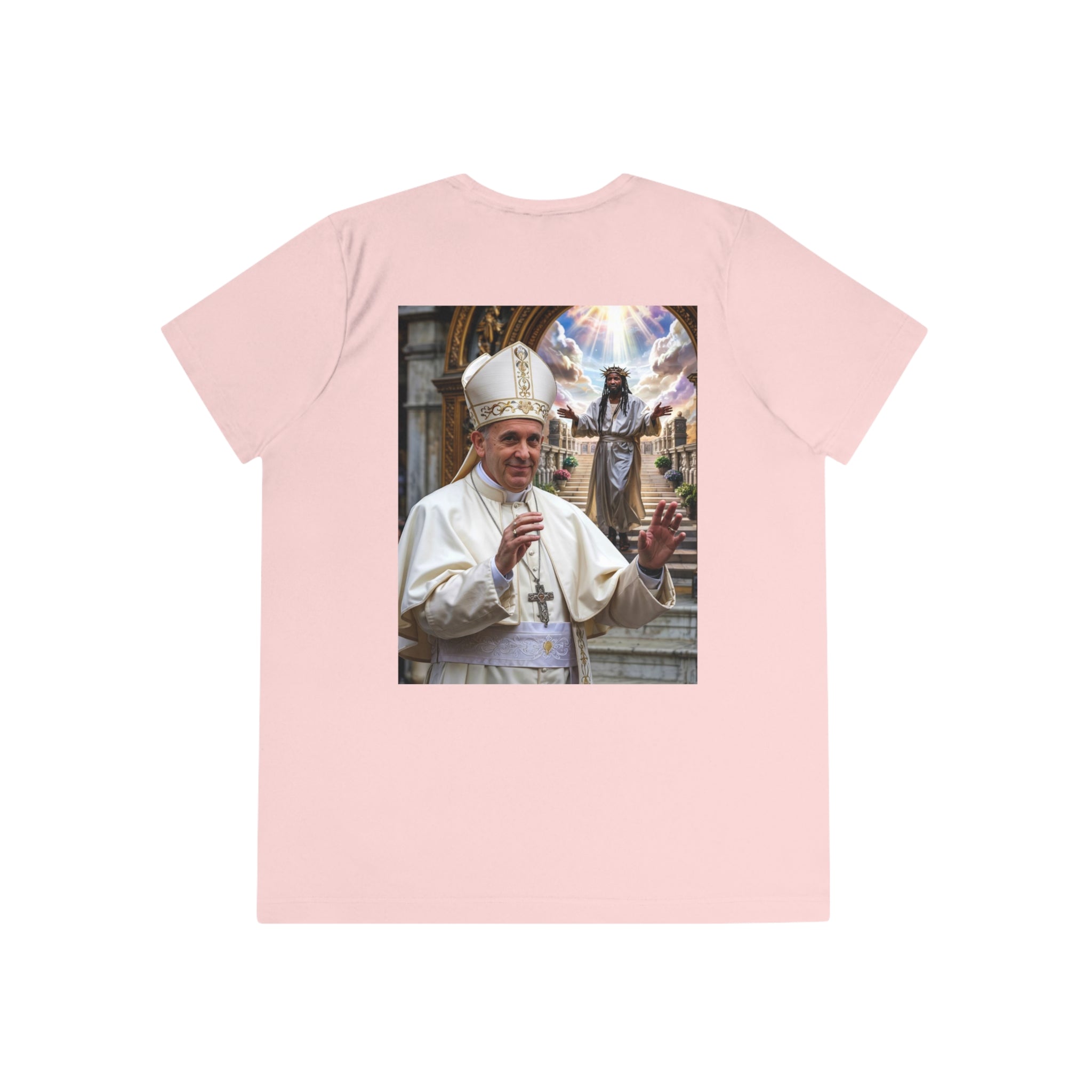 Pope-Inspired Ladies Competitor Tee - Faith & Inspiration Graphic Tee - Angel Body