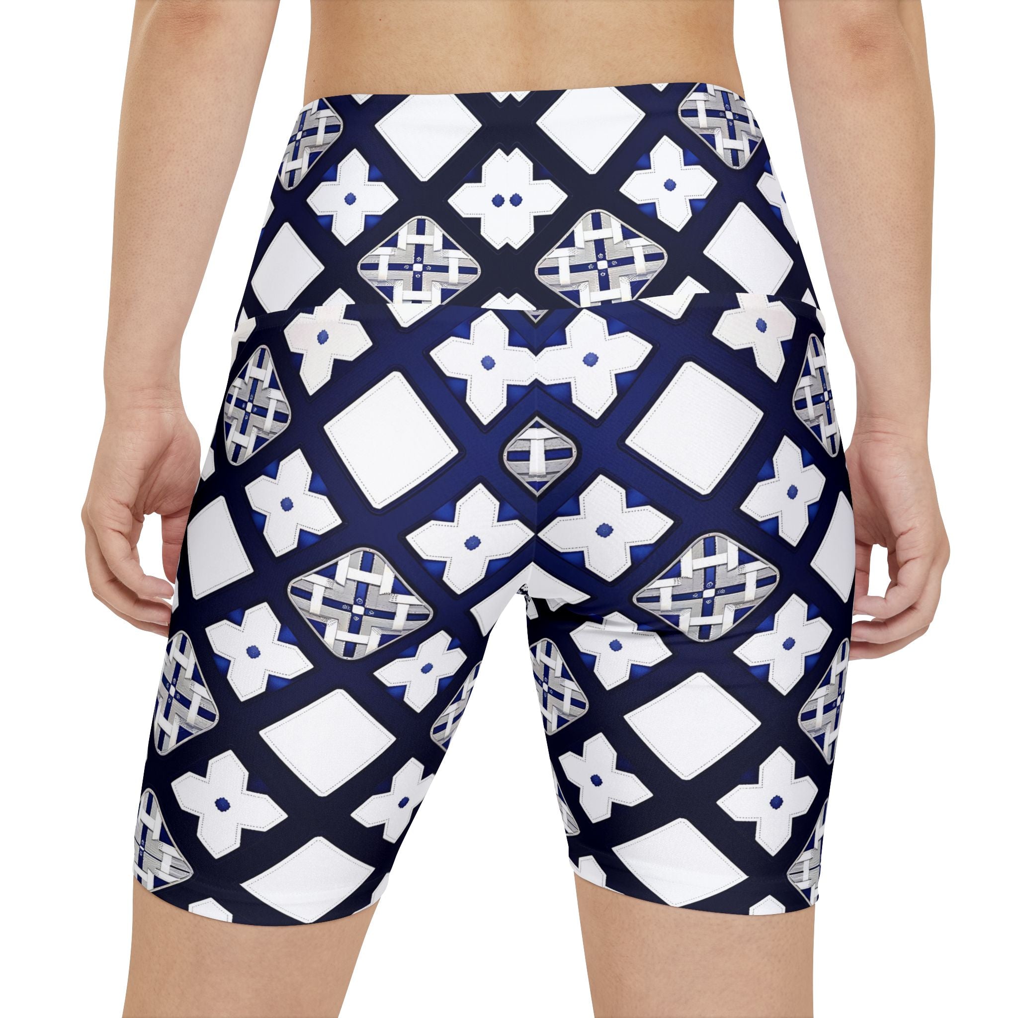 Stylish Women's Workout Shorts with Modern Pattern - Angel Body