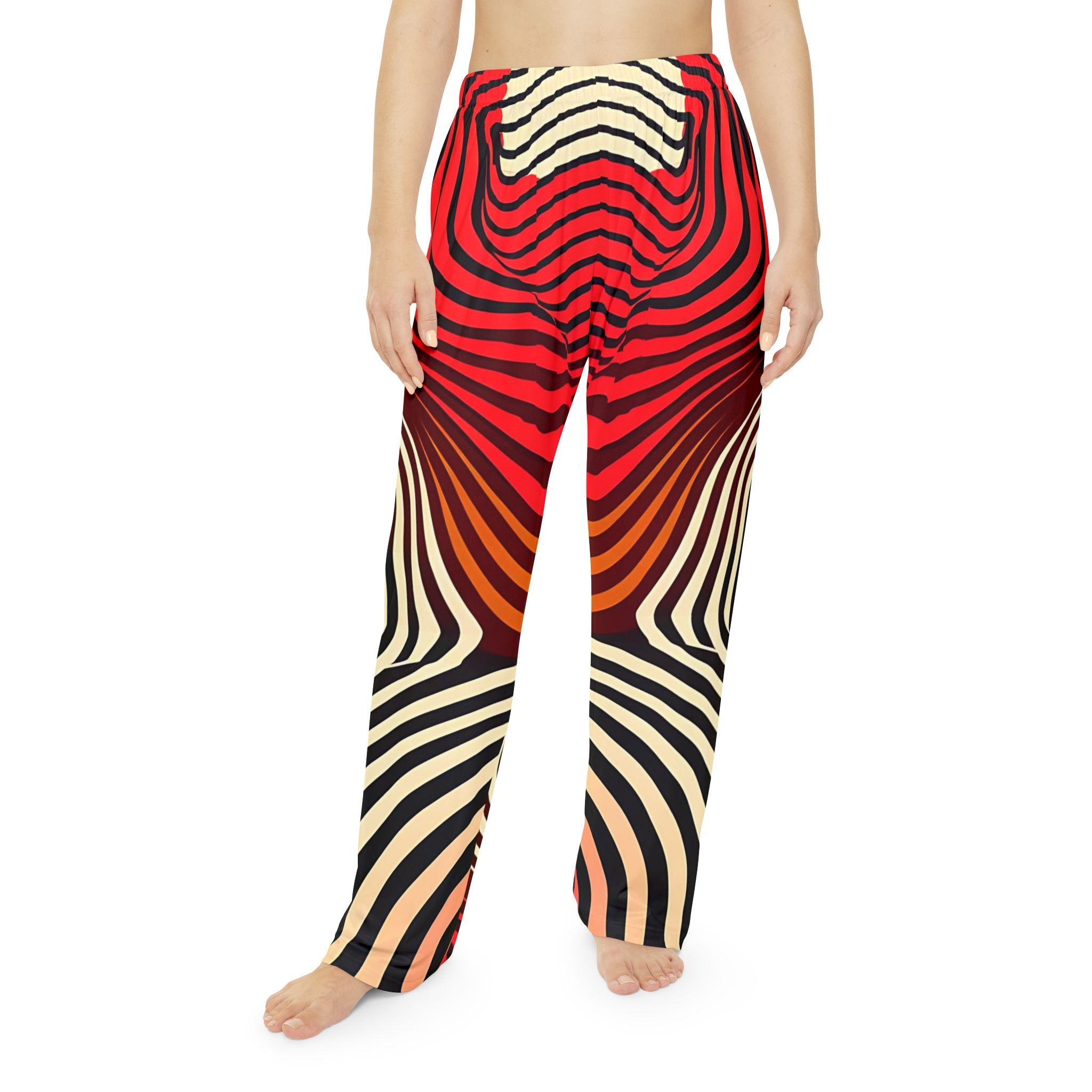 Psychedelic Striped Women's Pajama Pants - Cozy & Stylish Loungewear - Angel Body
