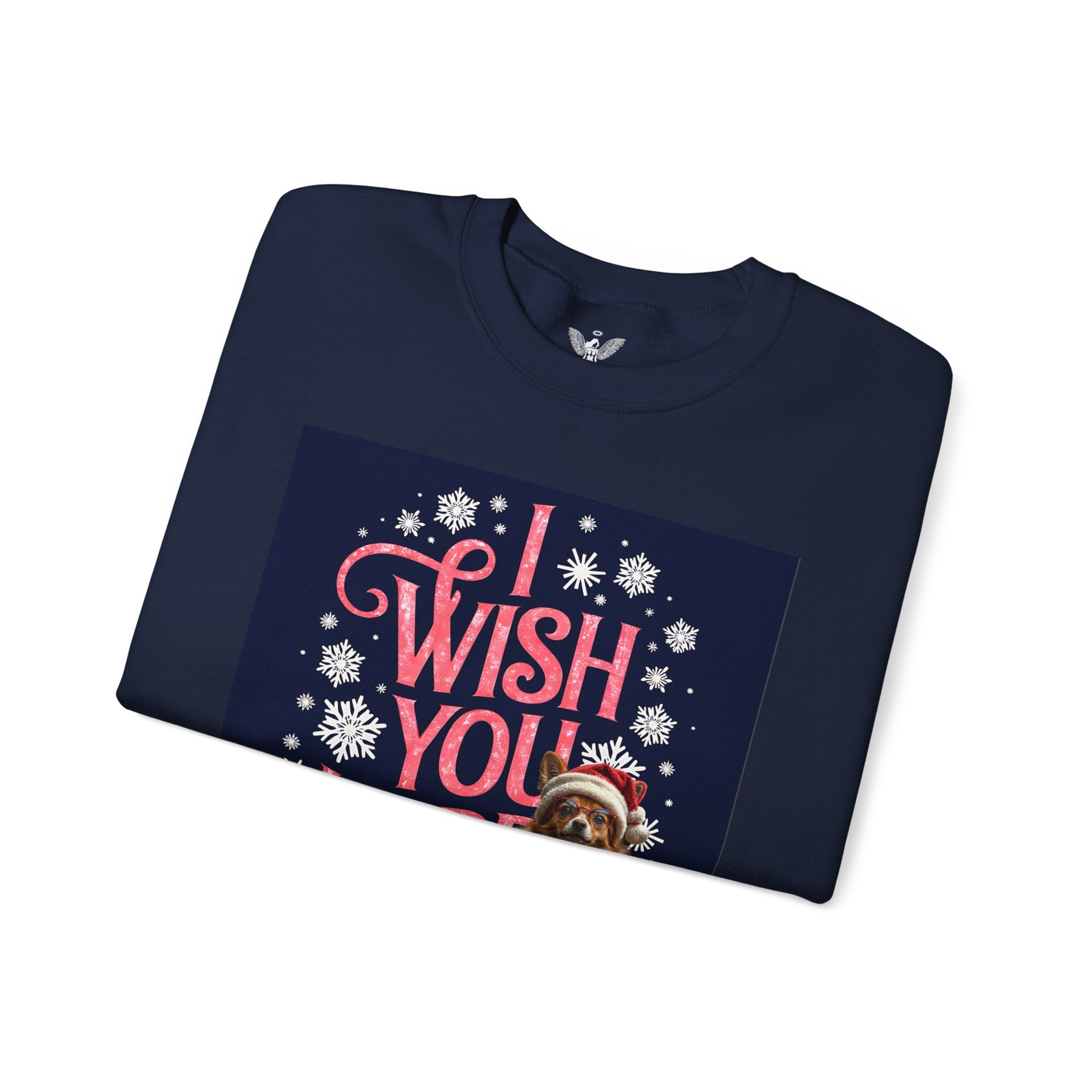 Funny Holiday Sweater - 'I Wish You Happy Holidays' Crewneck Sweatshirt - Angel Body