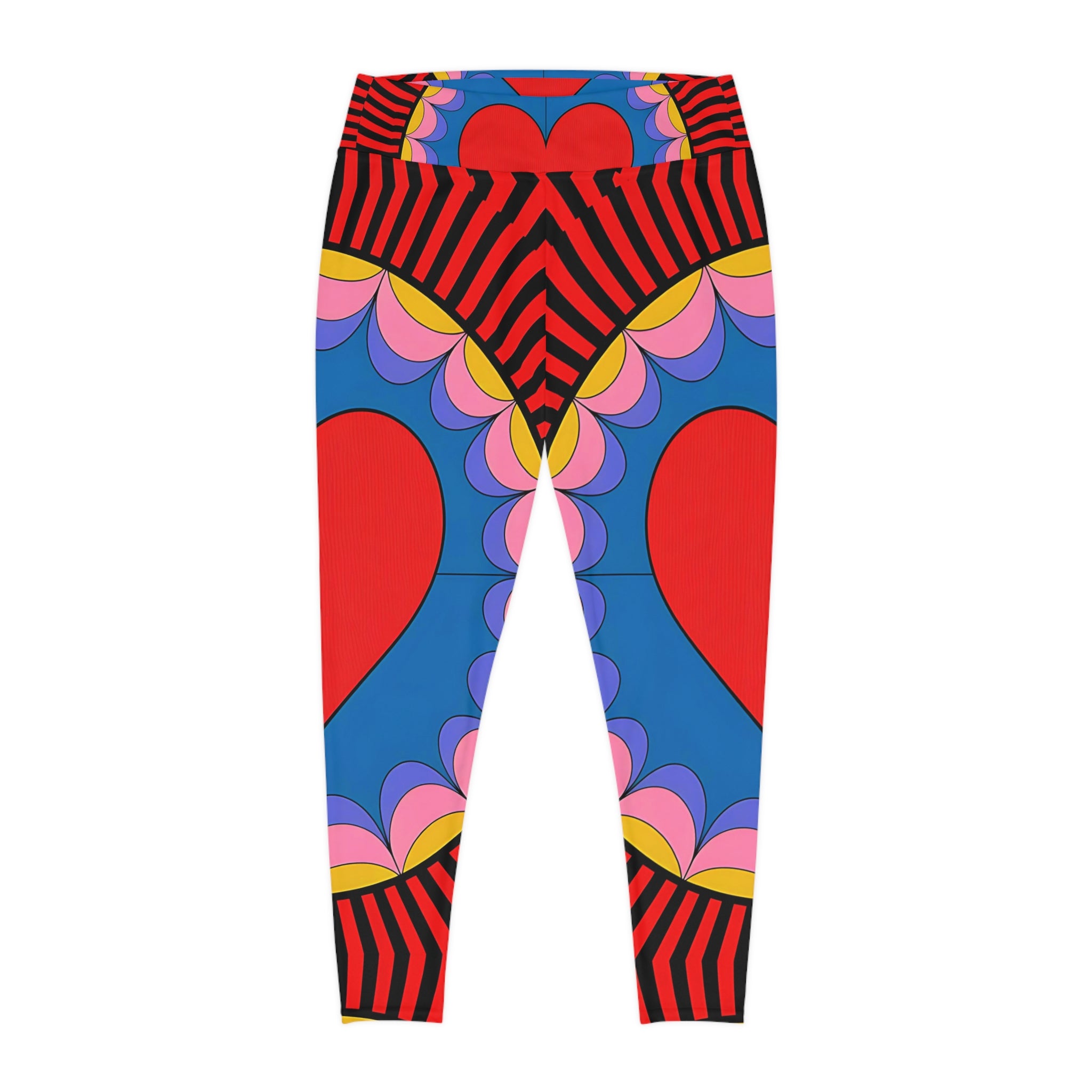 New Custom design Heart Print Plus Size Leggings - Stylish & Comfortable Activewear - Angel Body