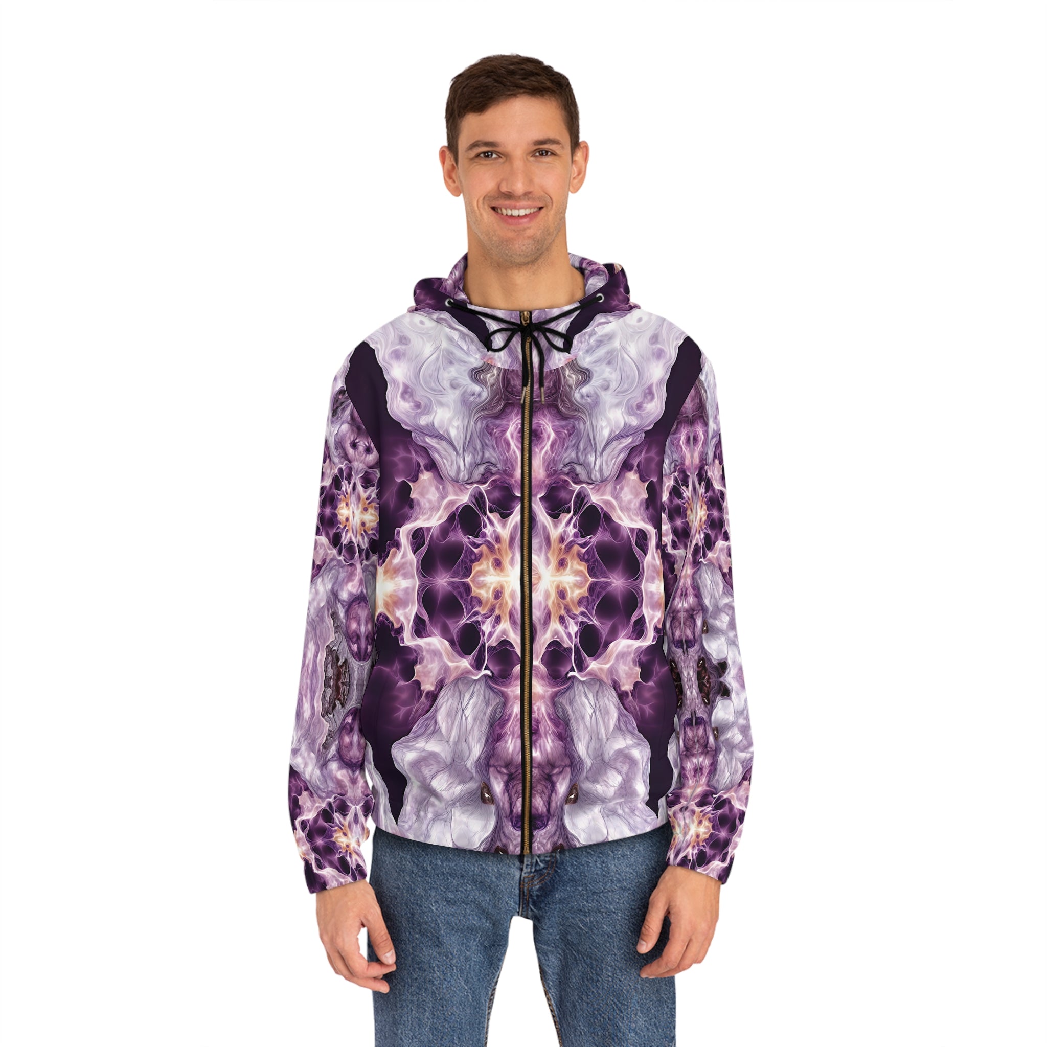 Men's Purple Illusion Hoodie - Angel Body