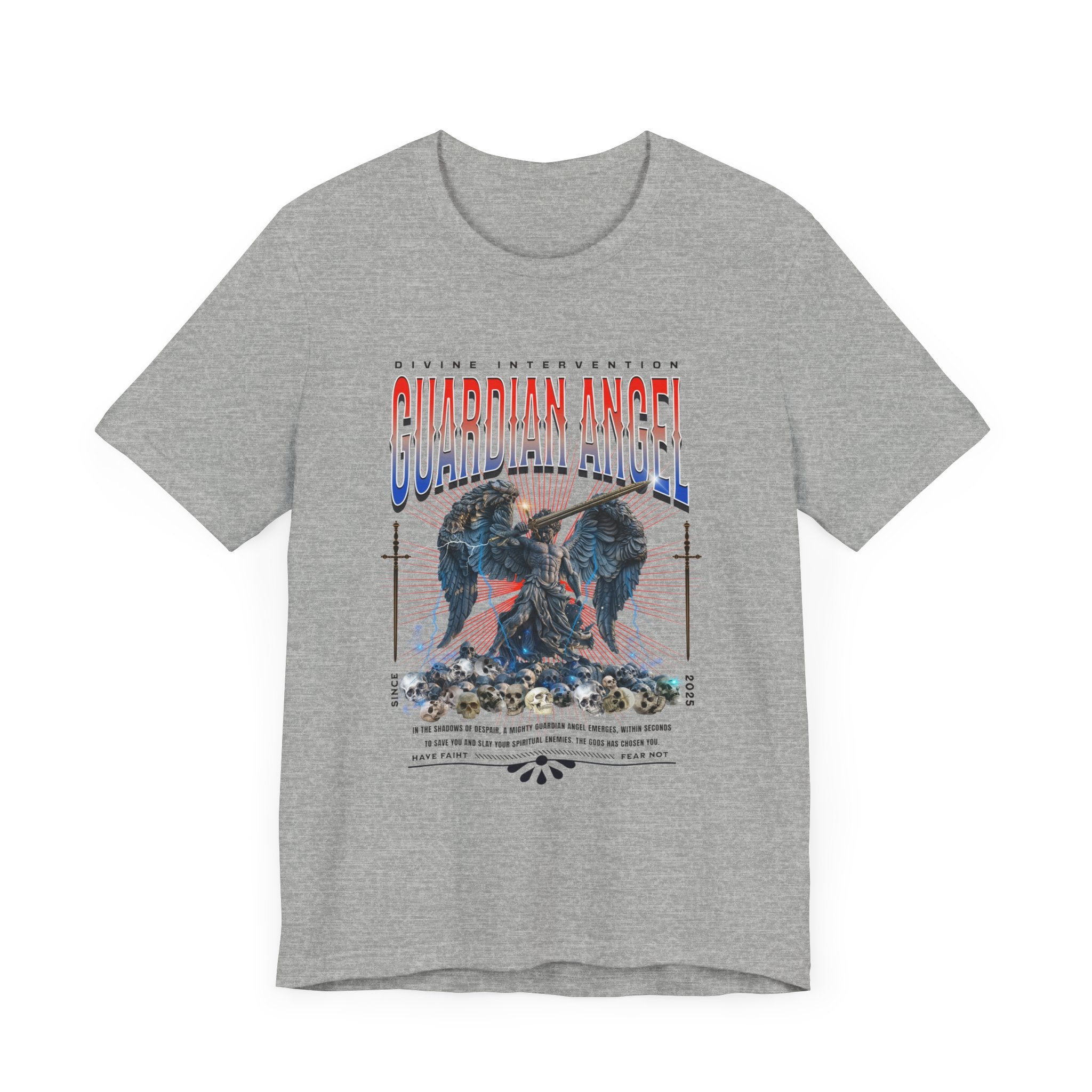 Unisex Jersey Short Sleeve Tee: Male Guardian Angel Spiritual Warrior - Angel Body
