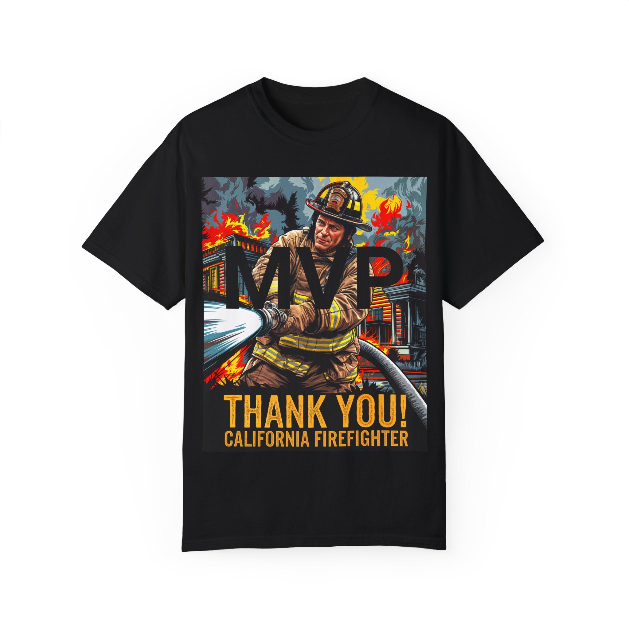 MVP Thank You Firefighter T-Shirt - Unisex Garment-Dyed Tee - Angel Body