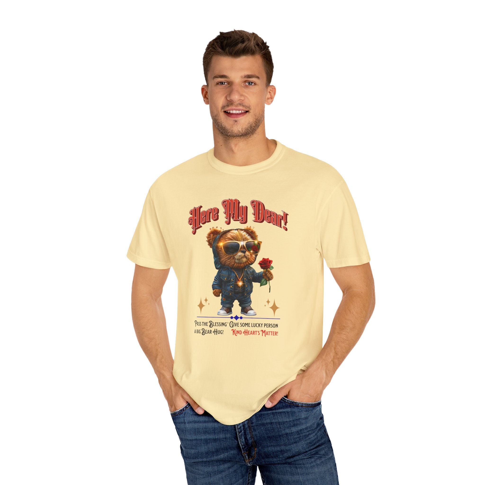 Cute Bear Graphic Unisex T-Shirt - 'Here My Dear!' - Perfect for Casual Wear - Angel Body