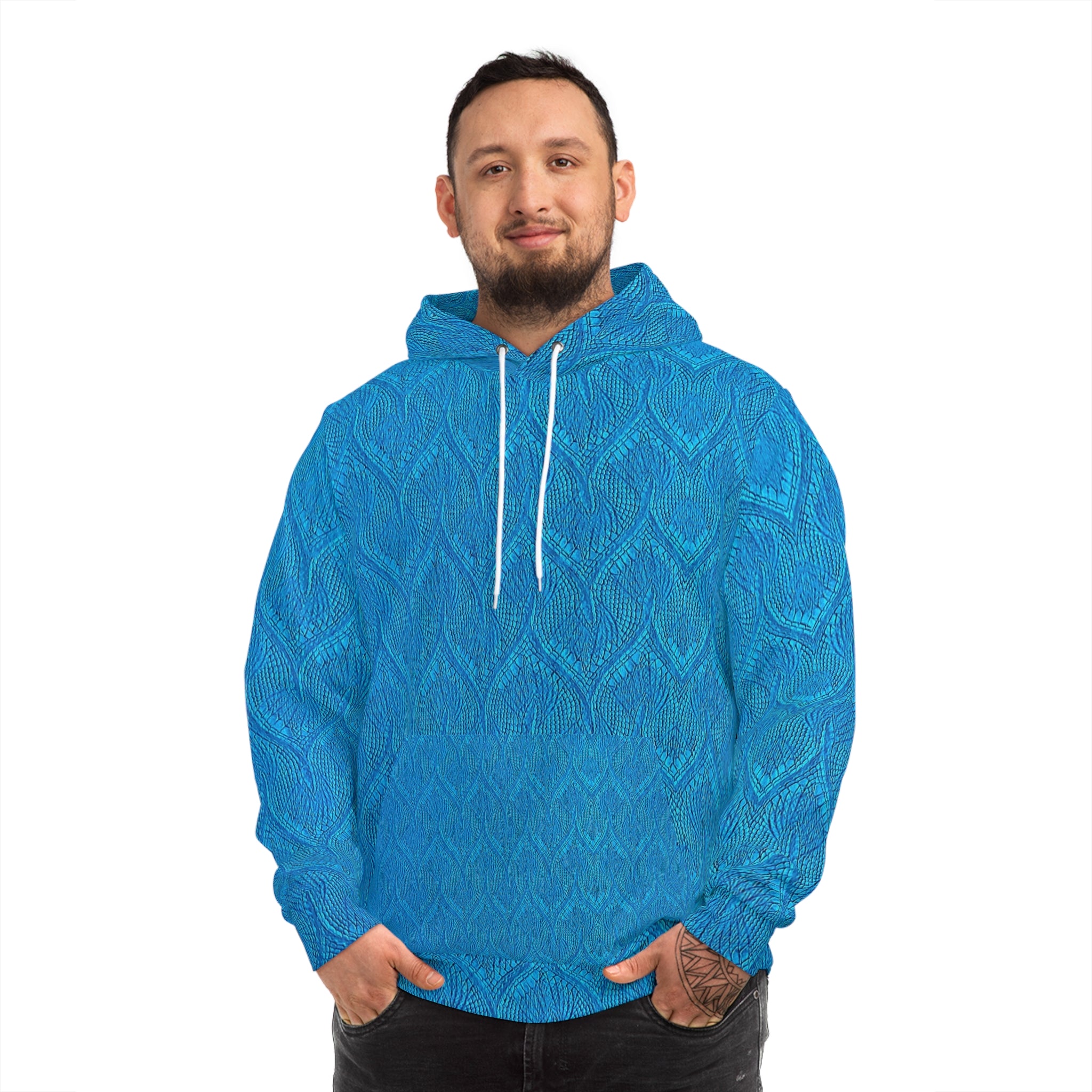 Trendy Dream Bigger Unisex Hoodie - Vibrant Blue with Inspirational Quote - Angel Body