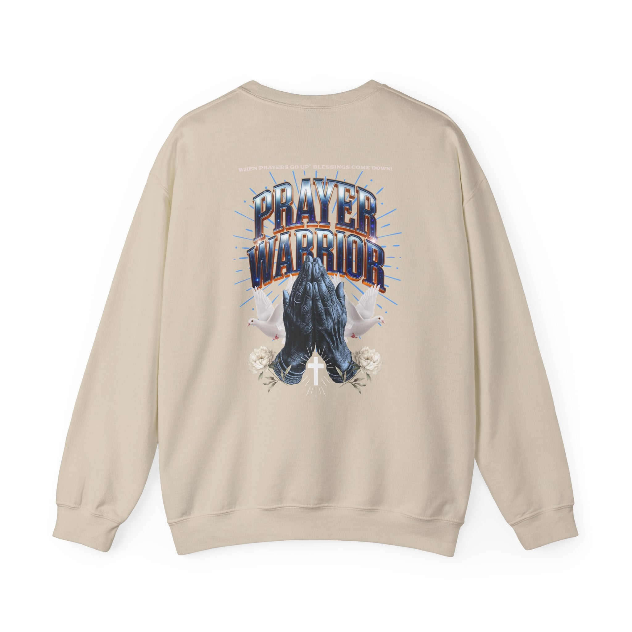 Prayer Warrior Crewneck Sweatshirt - Unisex Heavy Blend™ - Faith-Inspired Apparel - Angel Body
