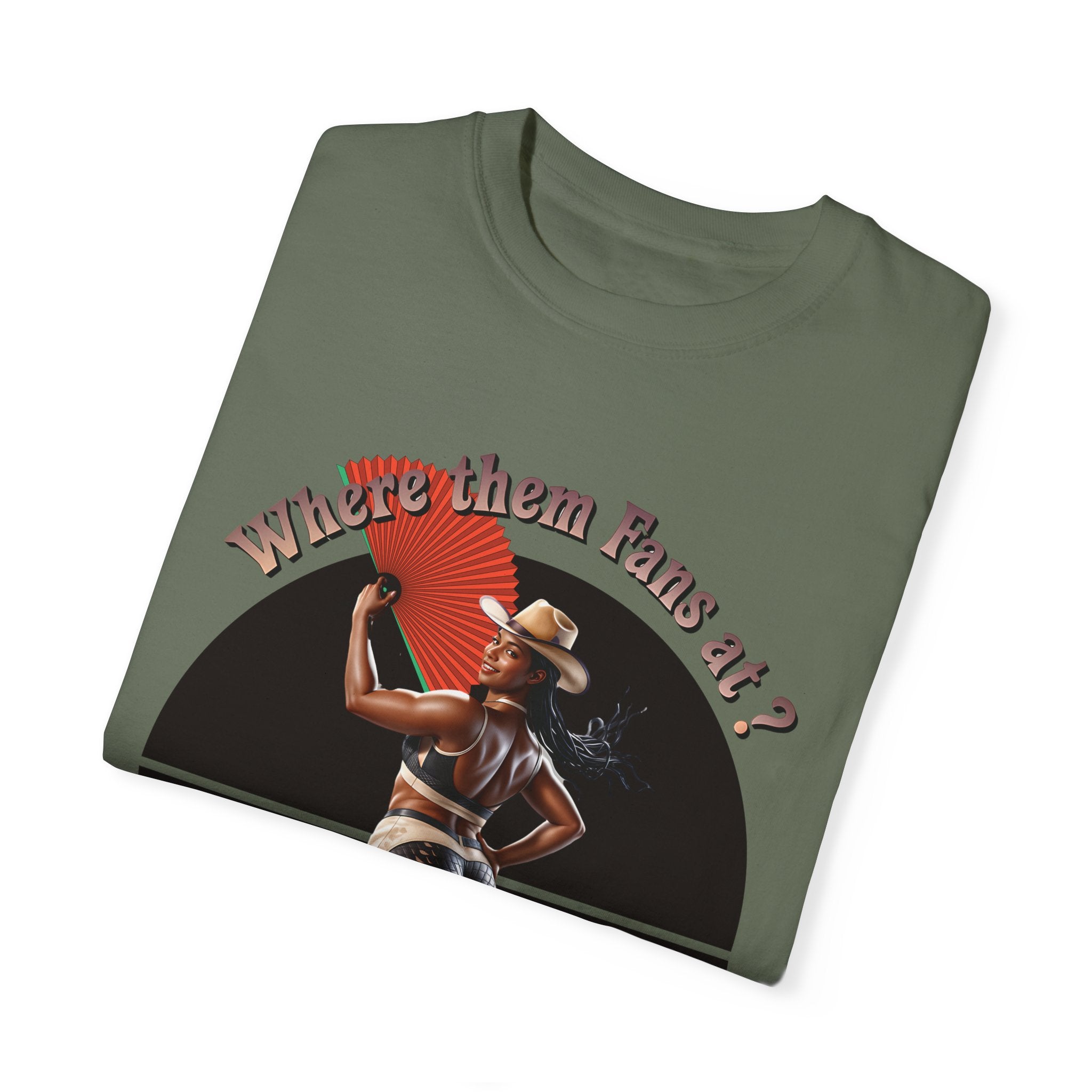 Retro Graphic T-Shirt - 'Where Them Fans At' Urban Style - Angel Body
