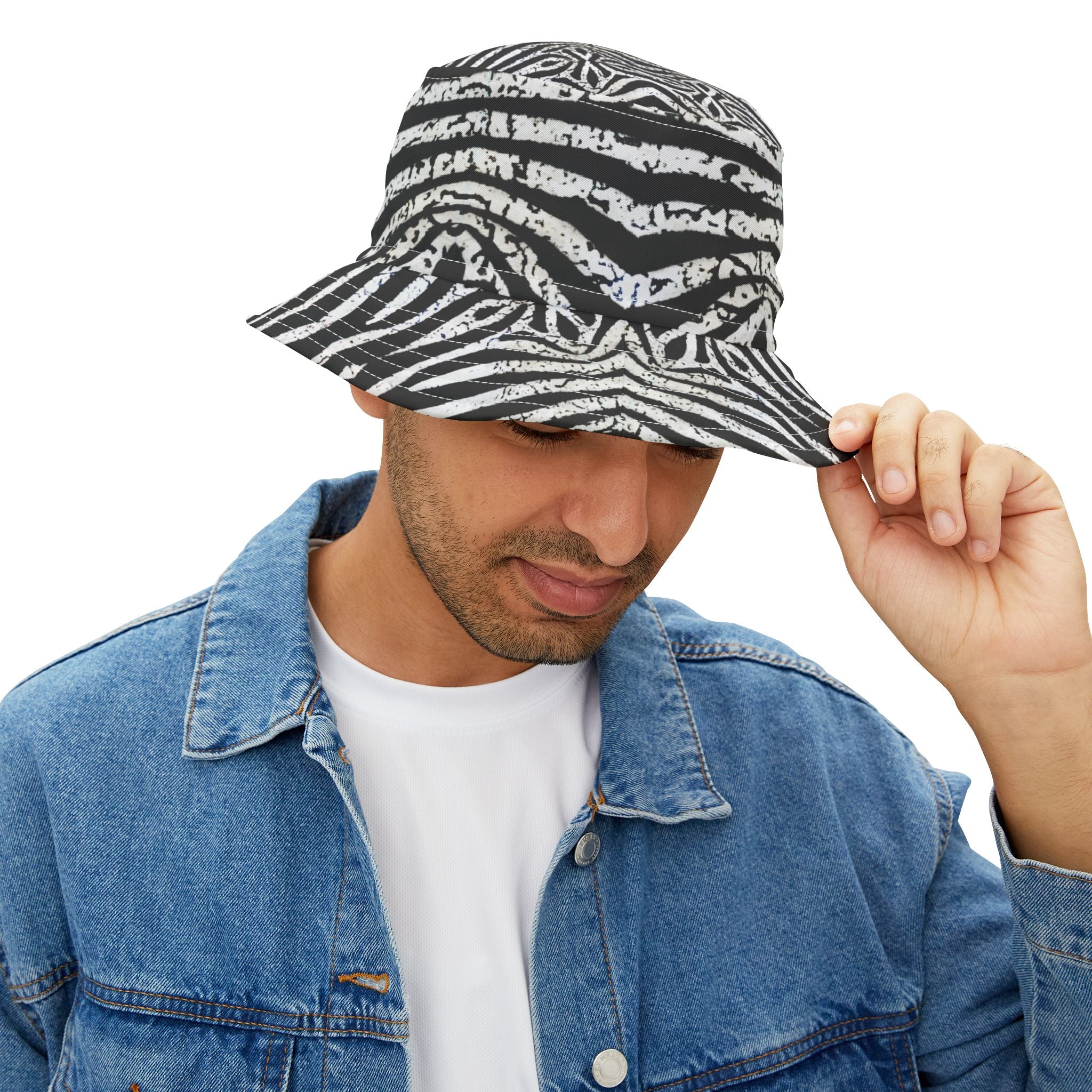 Zebra Print Bucket Hat, Trendy Beach Accessory, Festival Wear, Unisex Hat, Summer Vibes, Stylish Sun Protection